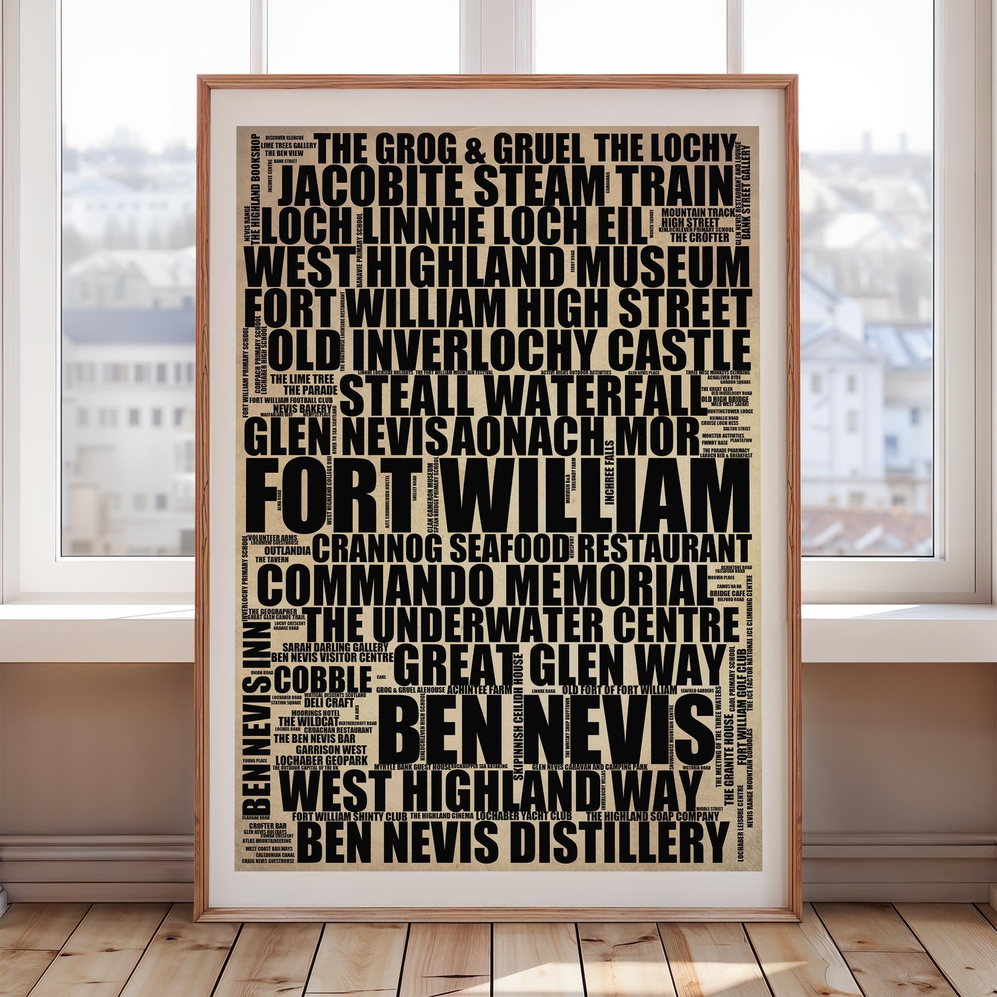 Fort William - Premium Typographic Word Cloud Prints, Posters & Gifts