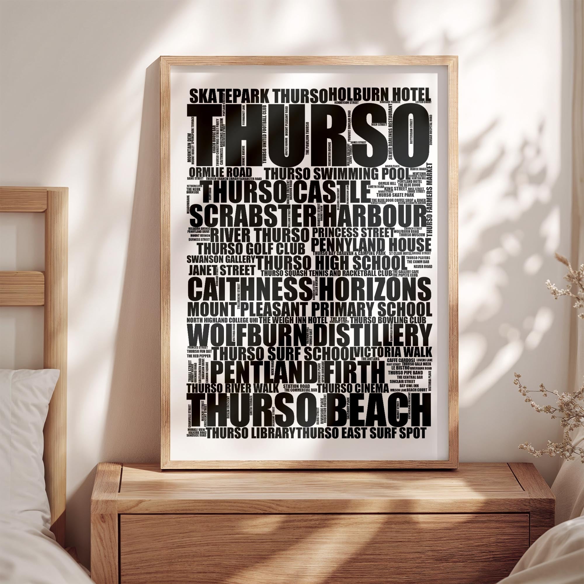 Thurso - Premium Typographic Word Cloud Prints, Posters & Gifts