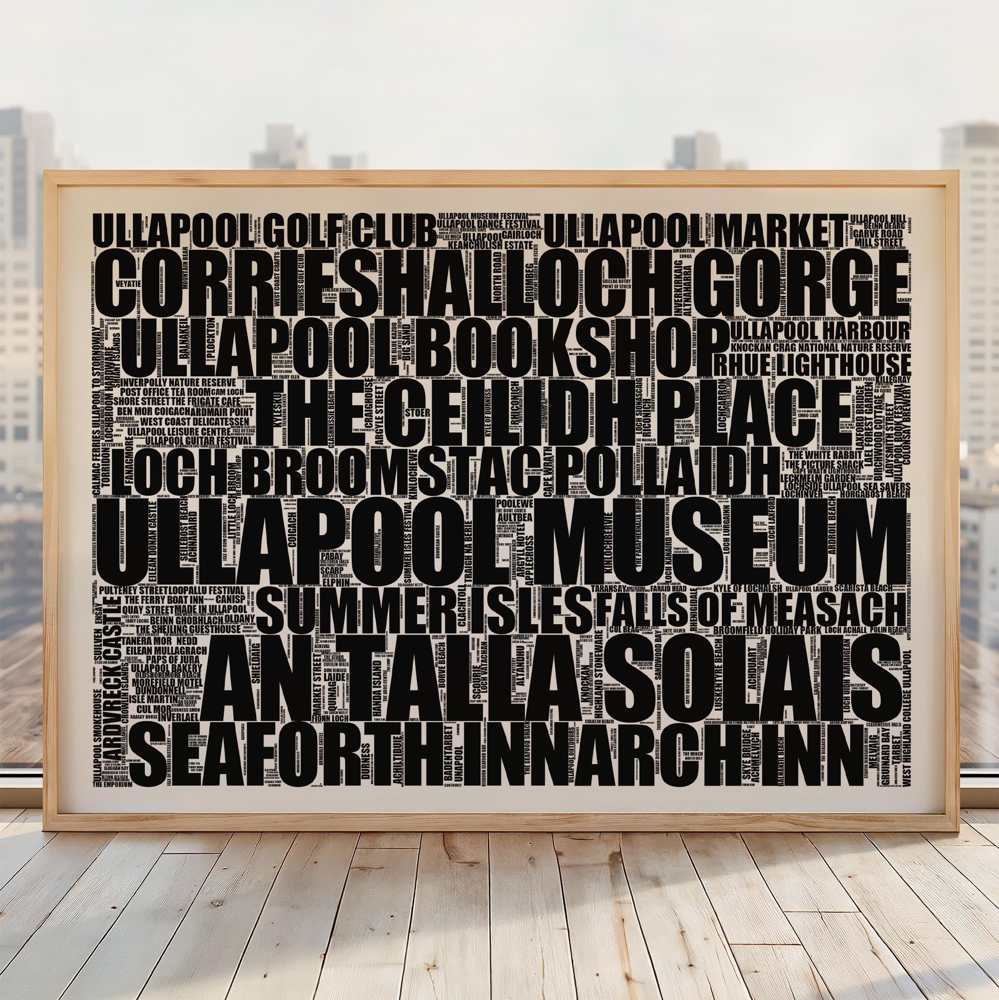 Ullapool - Premium Typographic Word Cloud Prints, Posters & Gifts