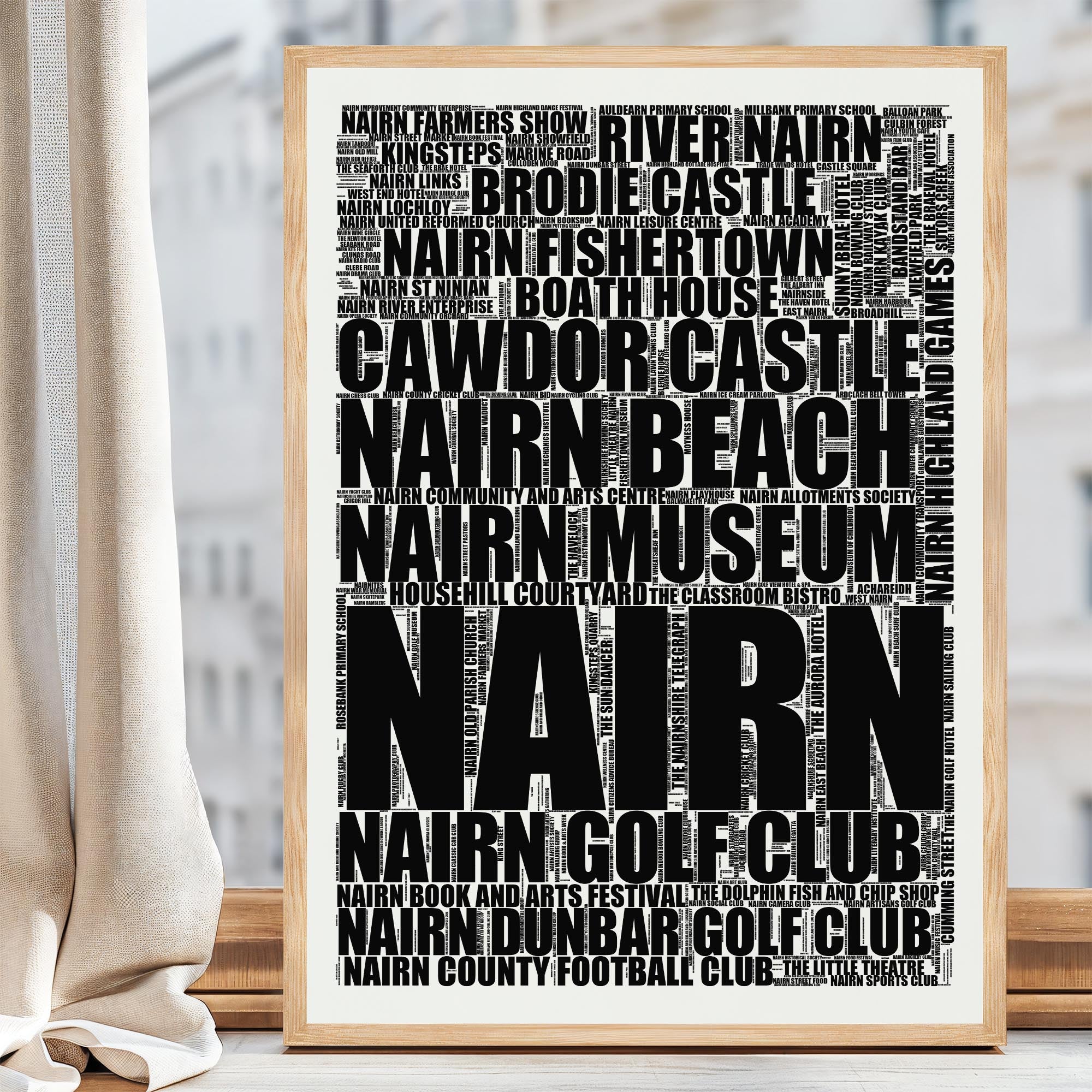 Nairn - Premium Typographic Word Cloud Prints, Posters & Gifts