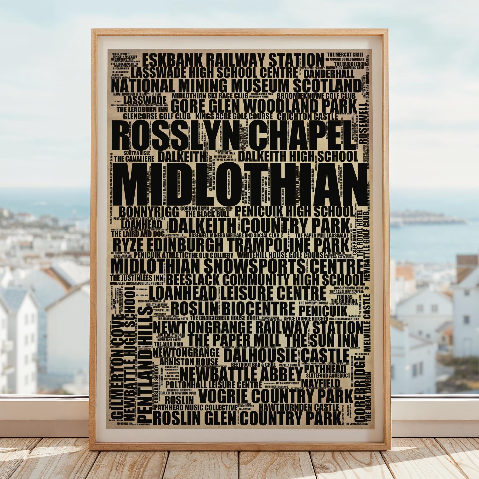 Midlothian - Premium Typographic Word Cloud Prints, Posters & Gifts