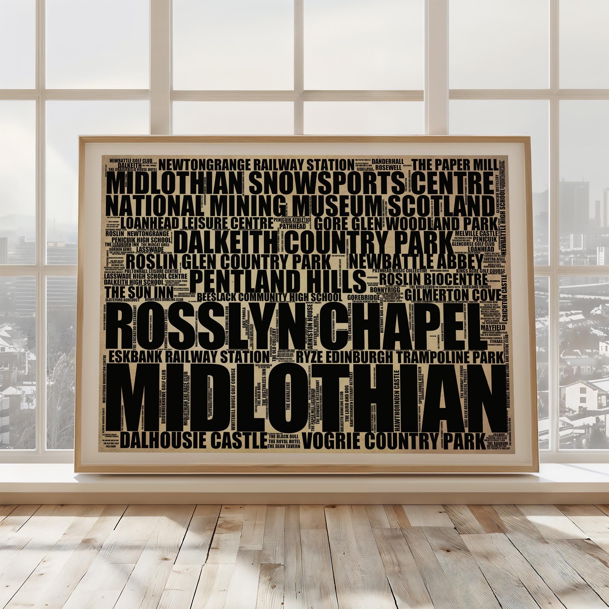 Midlothian - Premium Typographic Word Cloud Prints, Posters & Gifts