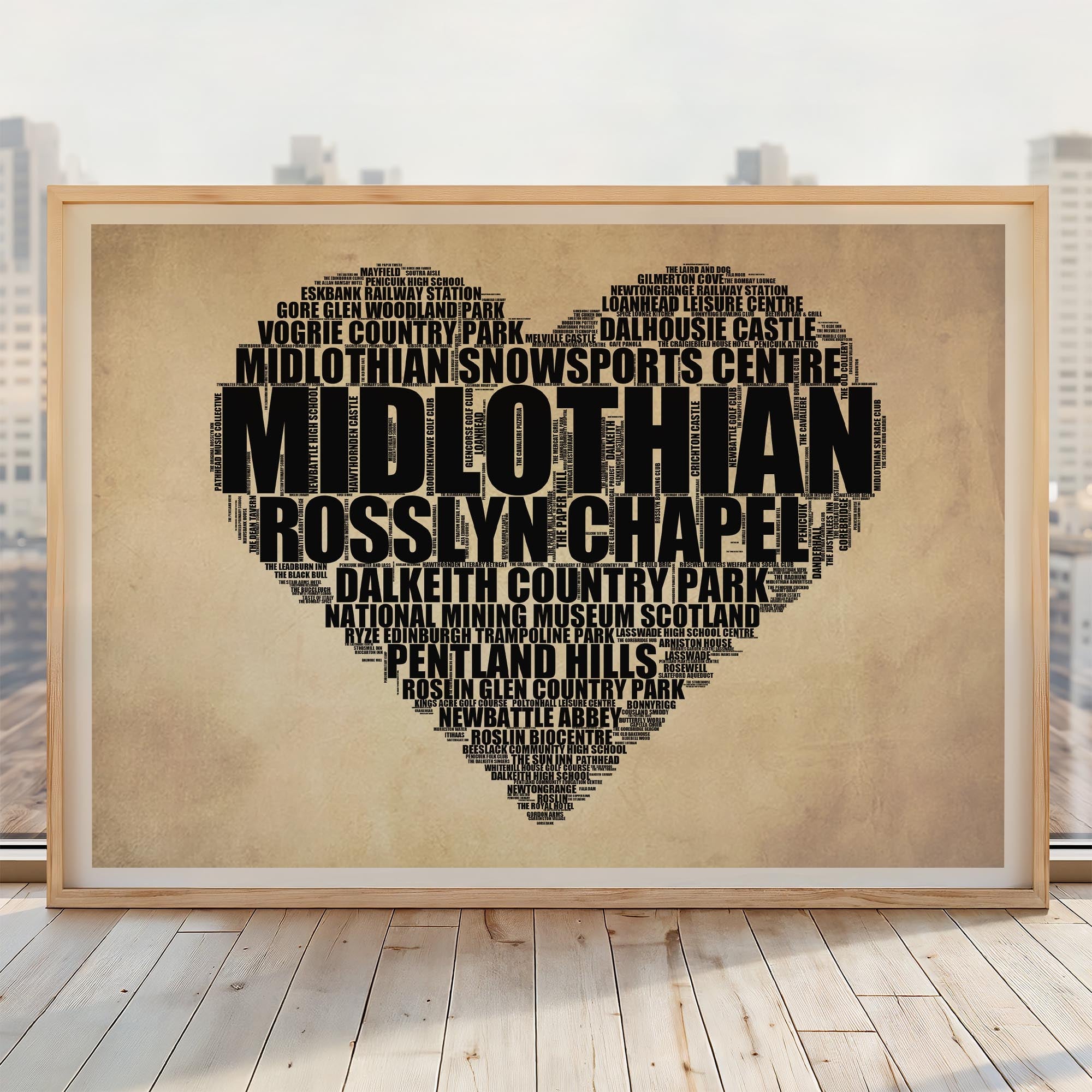 Midlothian - Premium Typographic Word Cloud Prints, Posters & Gifts