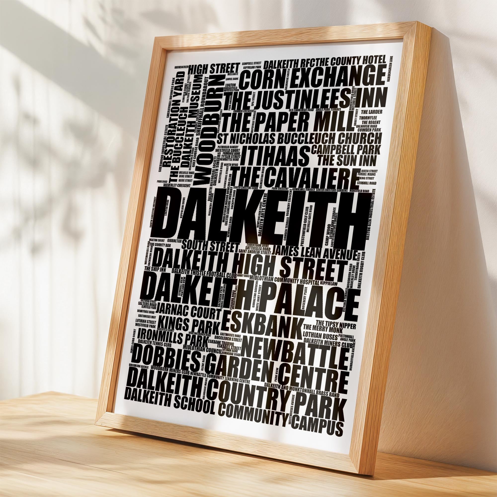 Dalkeith - Premium Typographic Word Cloud Prints, Posters & Gifts