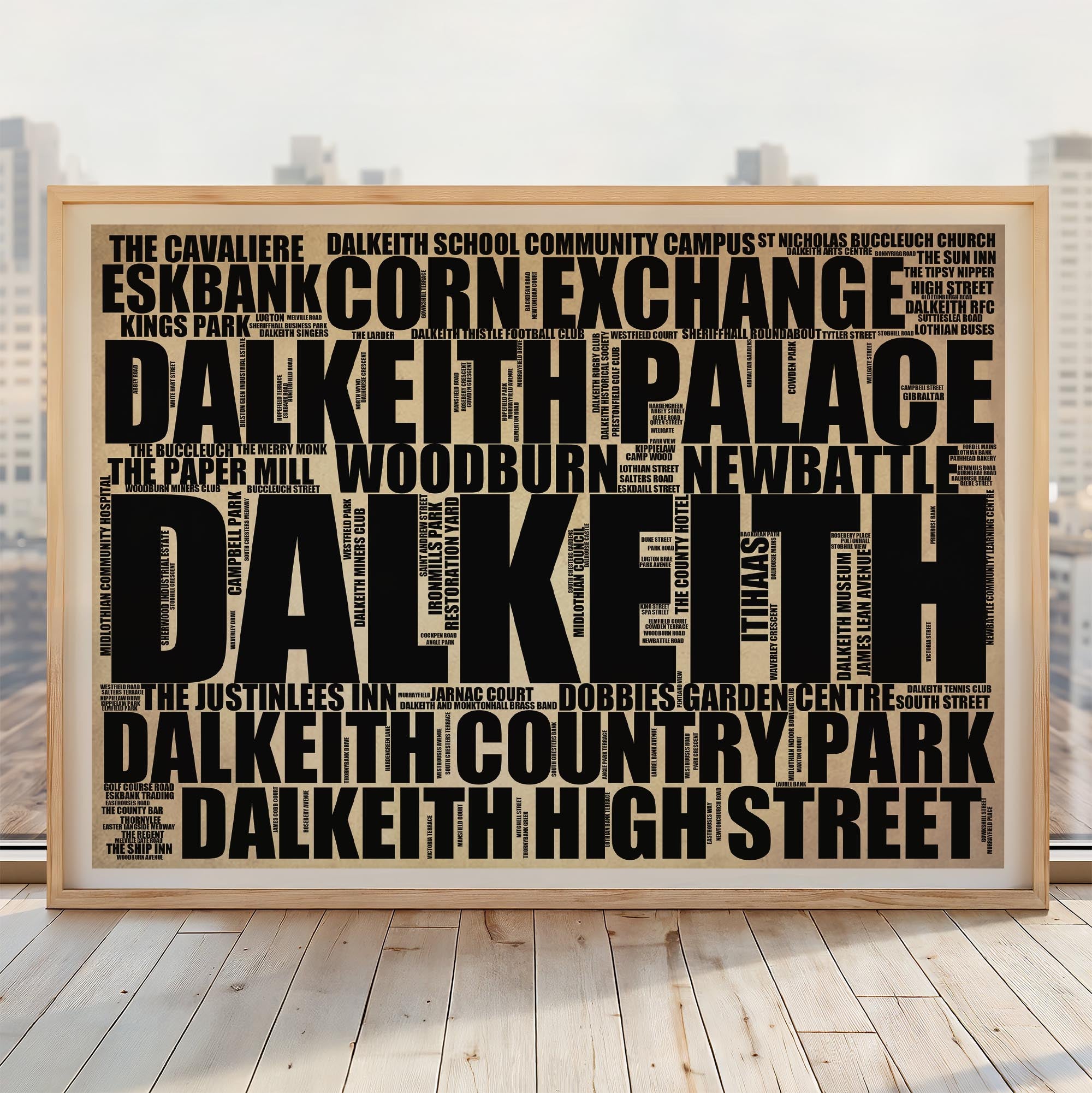 Dalkeith - Premium Typographic Word Cloud Prints, Posters & Gifts