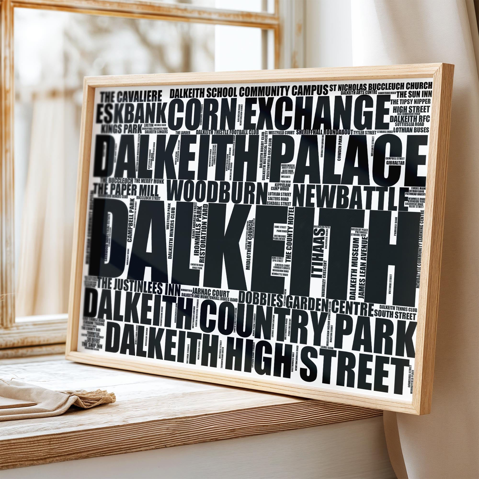 Dalkeith - Premium Typographic Word Cloud Prints, Posters & Gifts