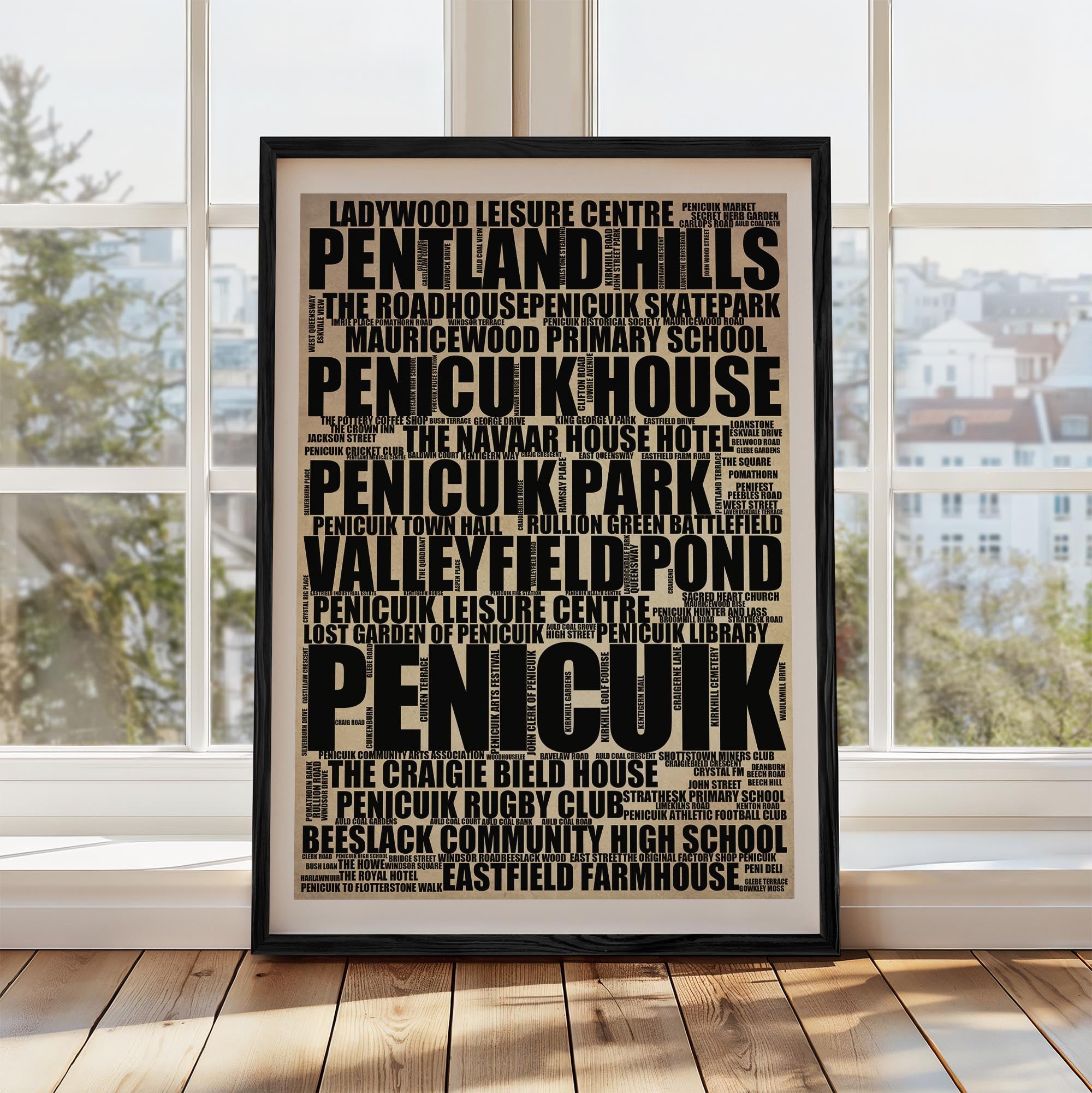 Penicuik - Premium Typographic Word Cloud Prints, Posters & Gifts