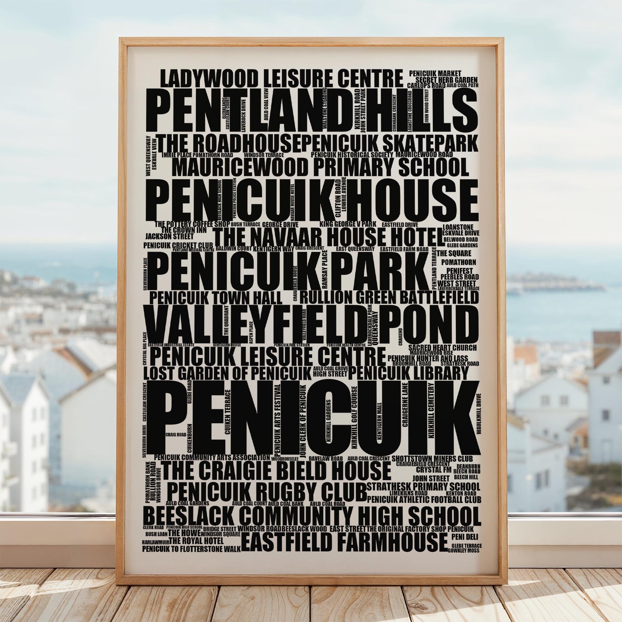 Penicuik - Premium Typographic Word Cloud Prints, Posters & Gifts