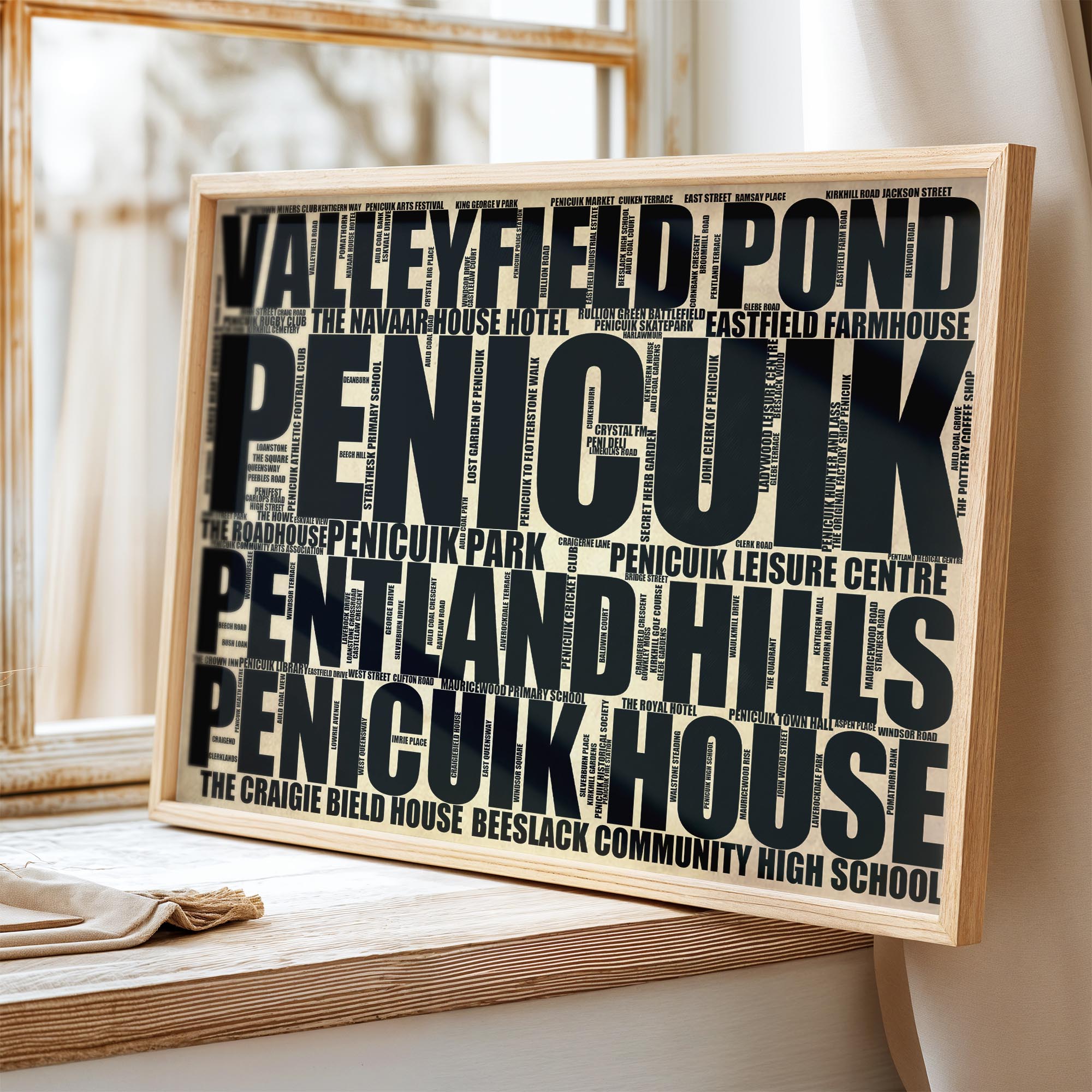 Penicuik - Premium Typographic Word Cloud Prints, Posters & Gifts