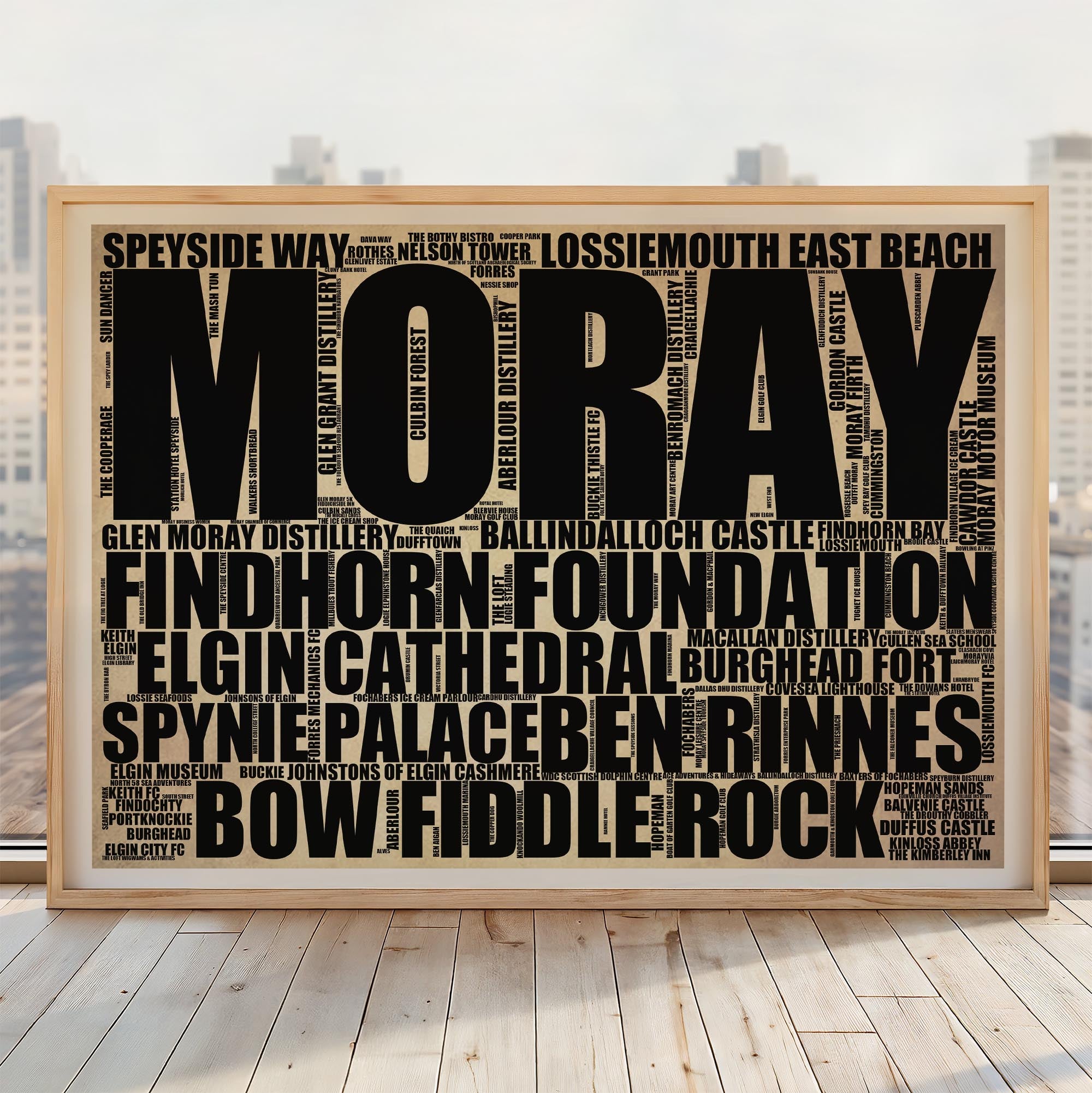 Moray - Premium Typographic Word Cloud Prints, Posters & Gifts