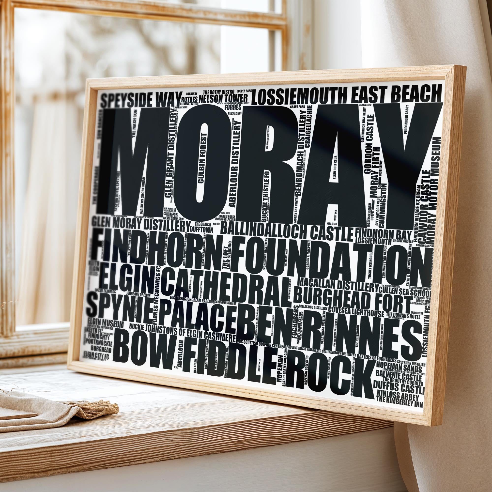 Moray - Premium Typographic Word Cloud Prints, Posters & Gifts