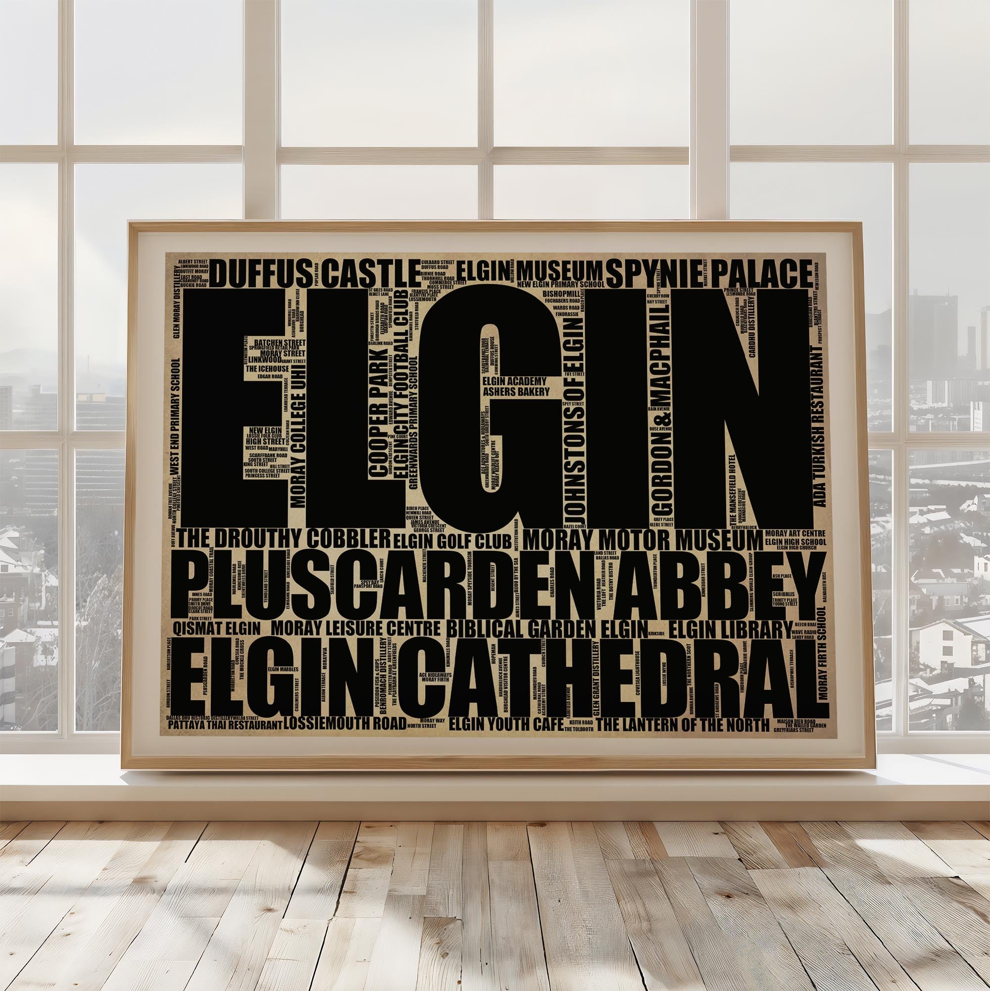 Elgin - Premium Typographic Word Cloud Prints, Posters & Gifts