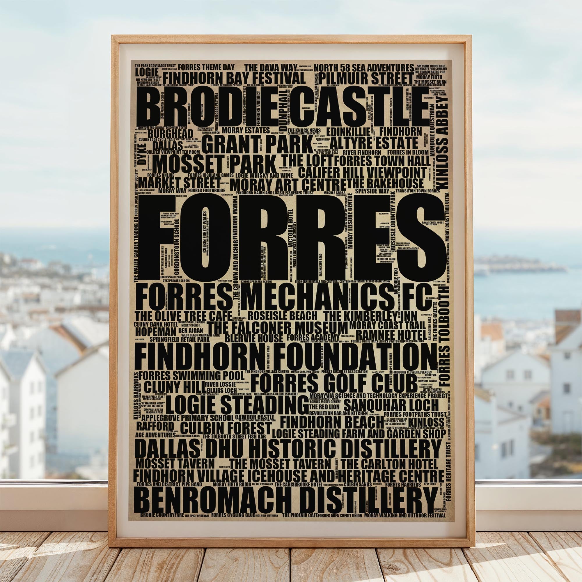 Forres - Premium Typographic Word Cloud Prints, Posters & Gifts