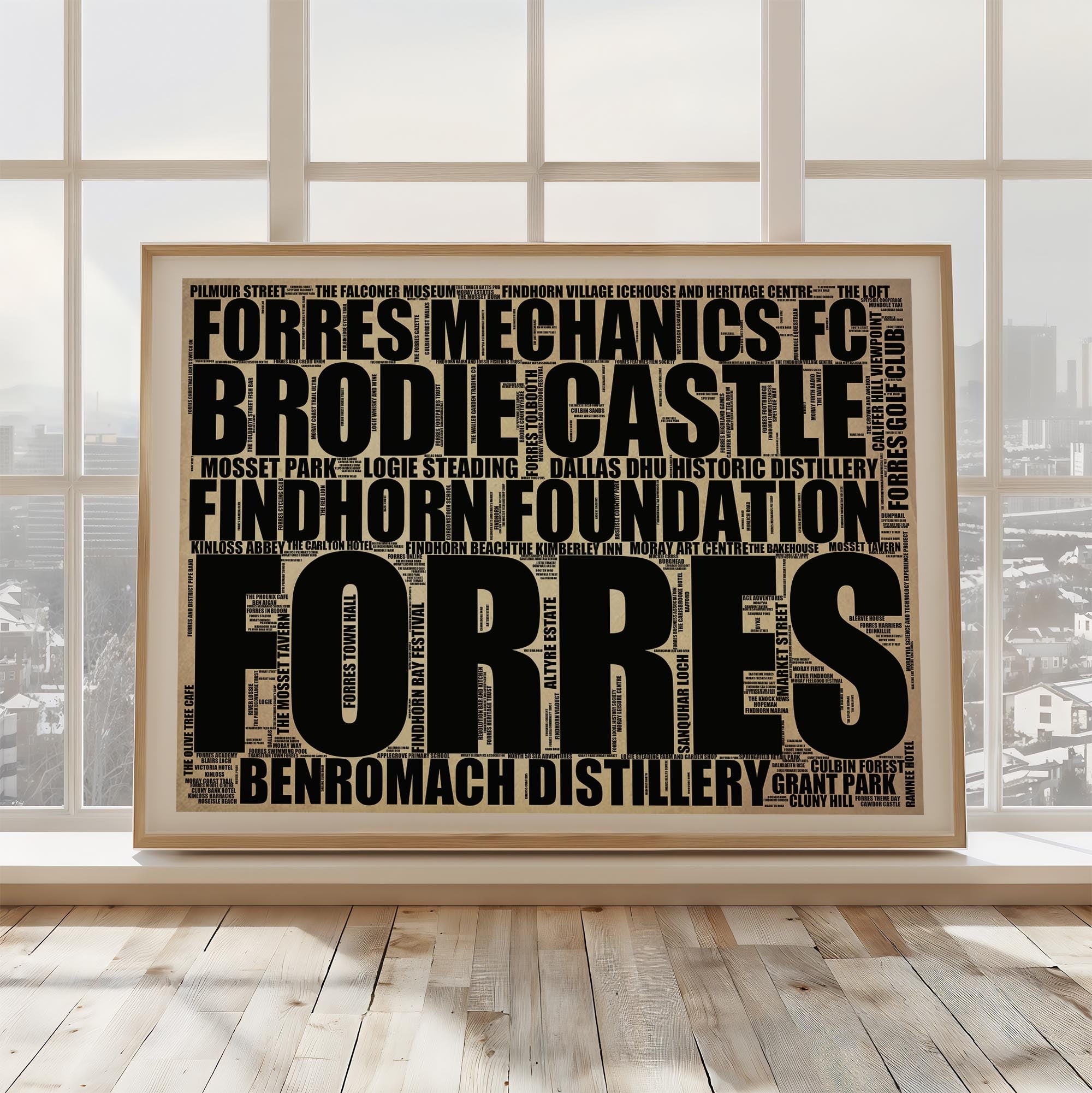 Forres - Premium Typographic Word Cloud Prints, Posters & Gifts