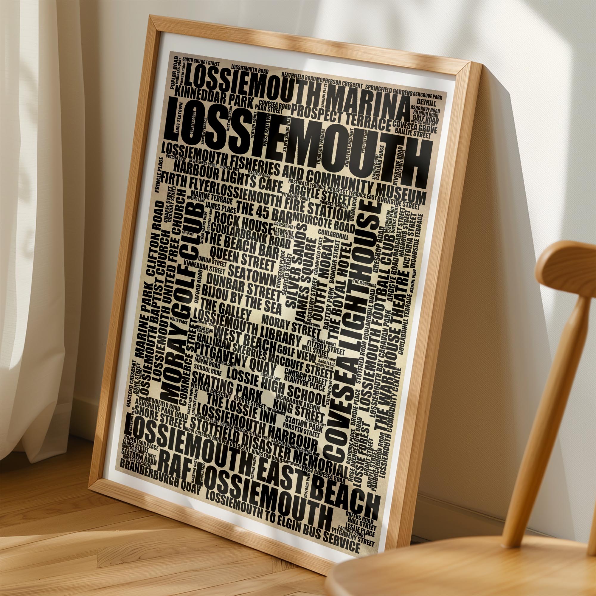 Lossiemouth - Premium Typographic Word Cloud Prints, Posters & Gifts