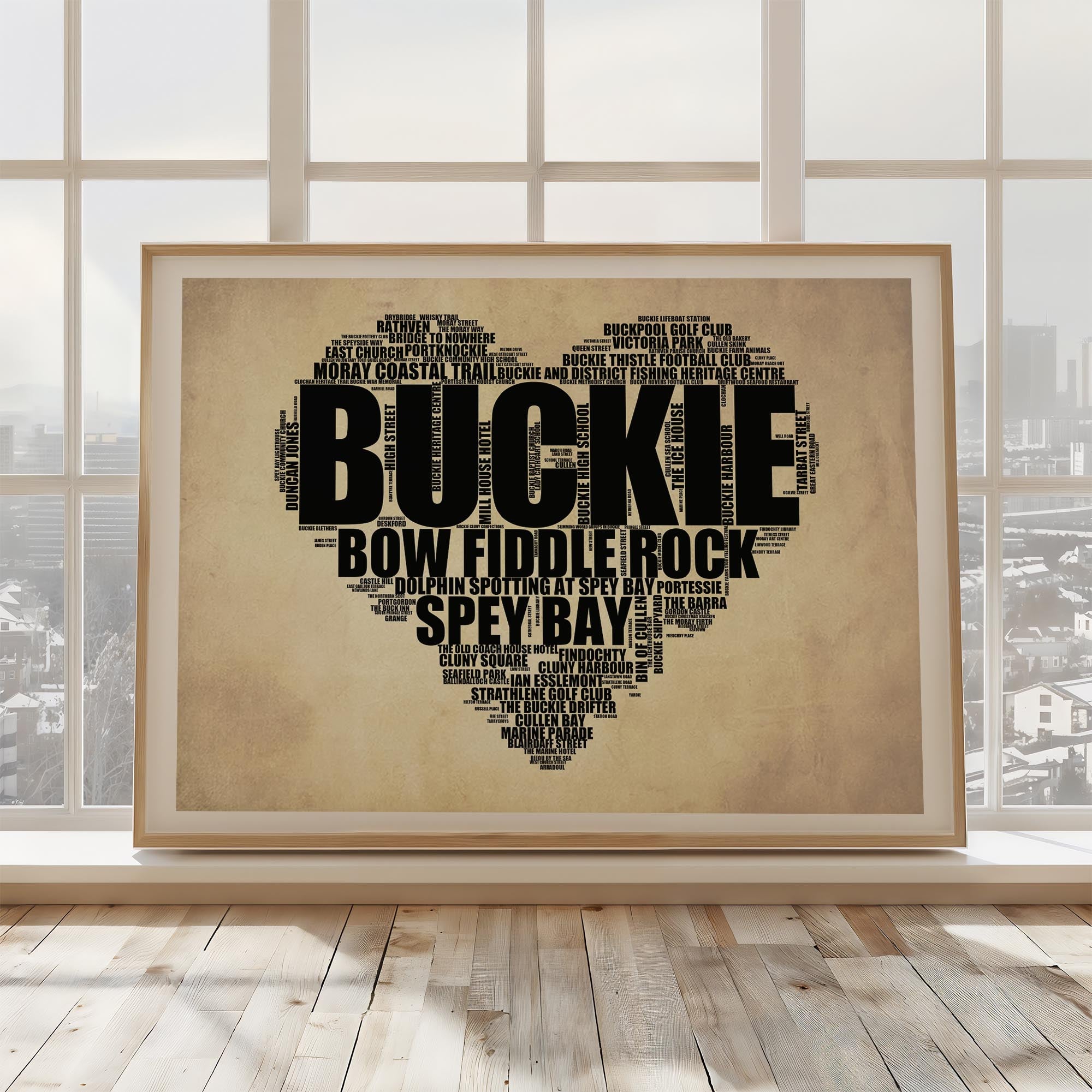 Buckie - Premium Typographic Word Cloud Prints, Posters & Gifts
