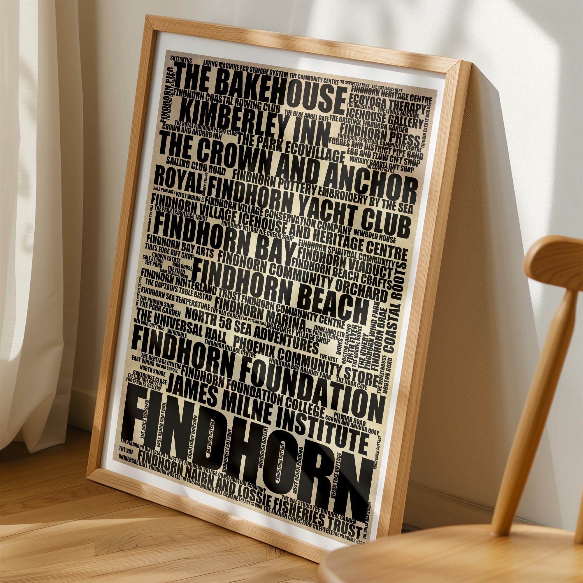 Findhorn - Premium Typographic Word Cloud Prints, Posters & Gifts