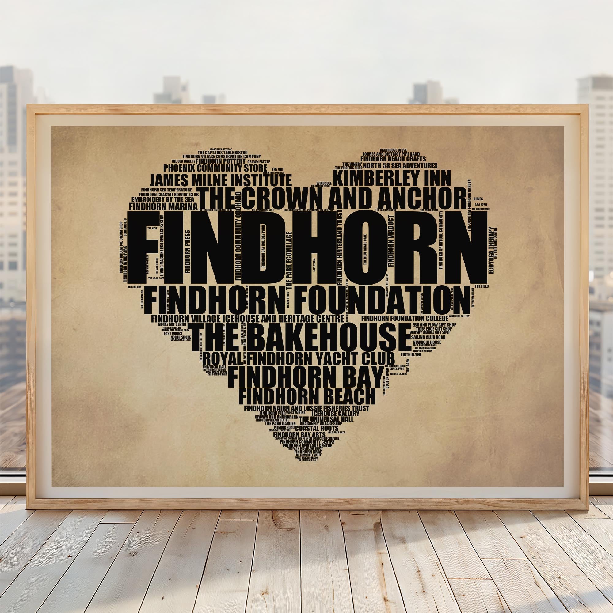 Findhorn - Premium Typographic Word Cloud Prints, Posters & Gifts