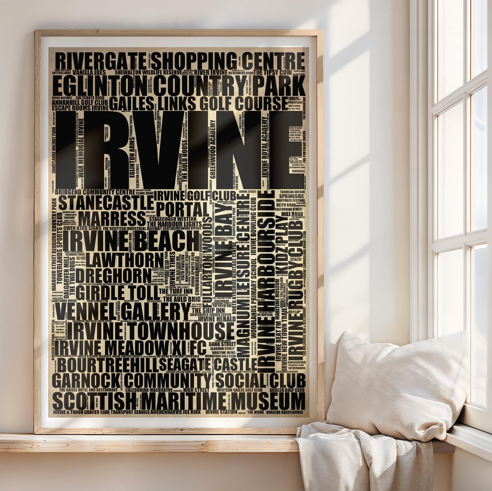 Irvine - Premium Typographic Word Cloud Prints, Posters & Gifts