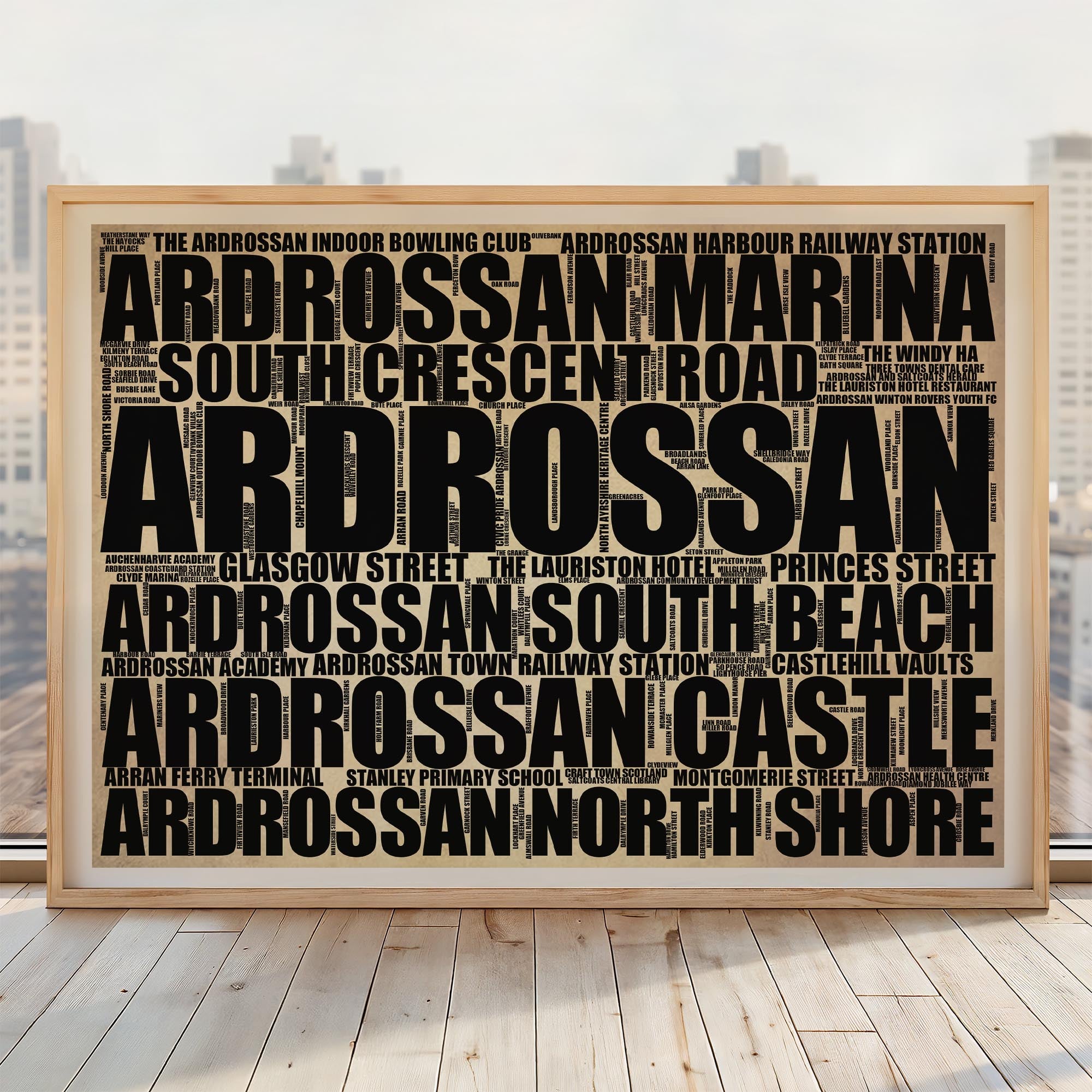 Ardrossan - Premium Typographic Word Cloud Prints, Posters & Gifts