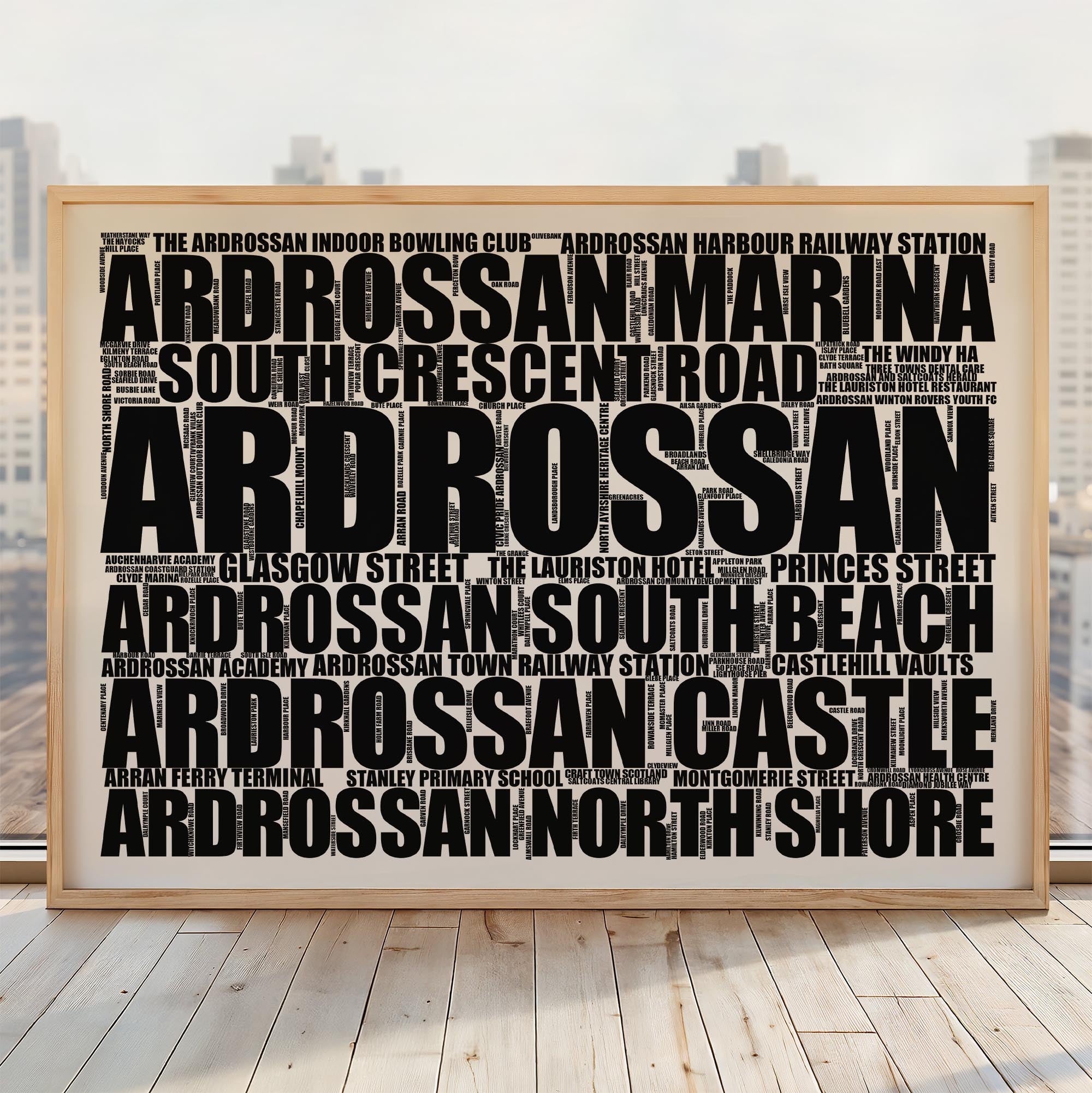 Ardrossan - Premium Typographic Word Cloud Prints, Posters & Gifts