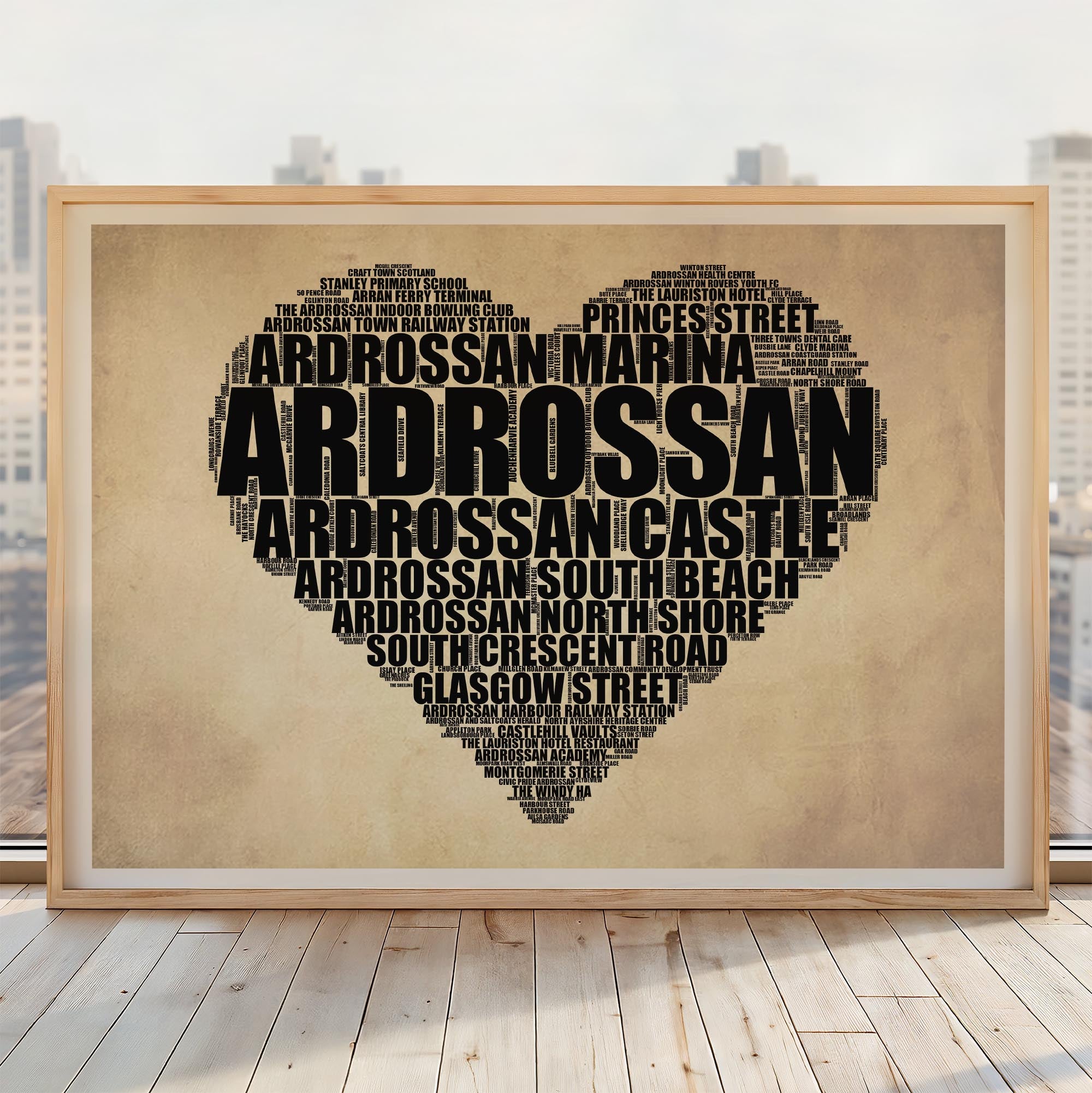 Ardrossan - Premium Typographic Word Cloud Prints, Posters & Gifts