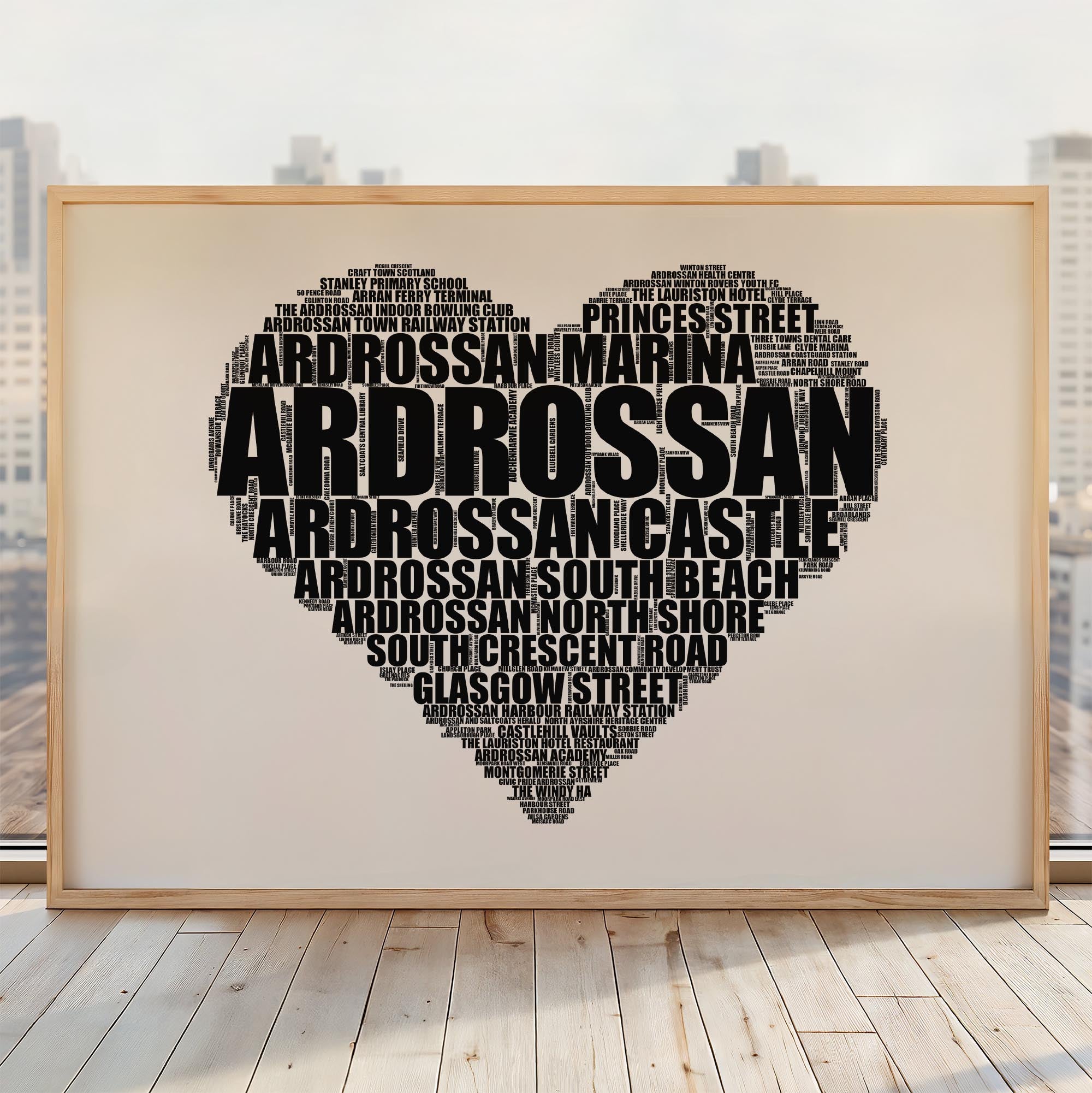 Ardrossan - Premium Typographic Word Cloud Prints, Posters & Gifts