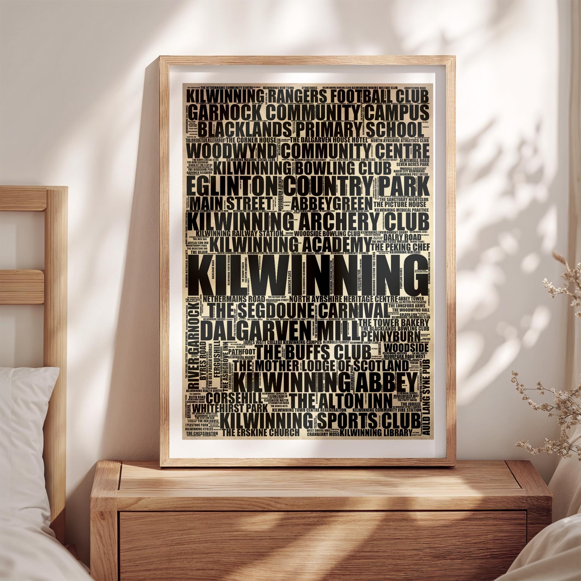 Kilwinning - Premium Typographic Word Cloud Prints, Posters & Gifts