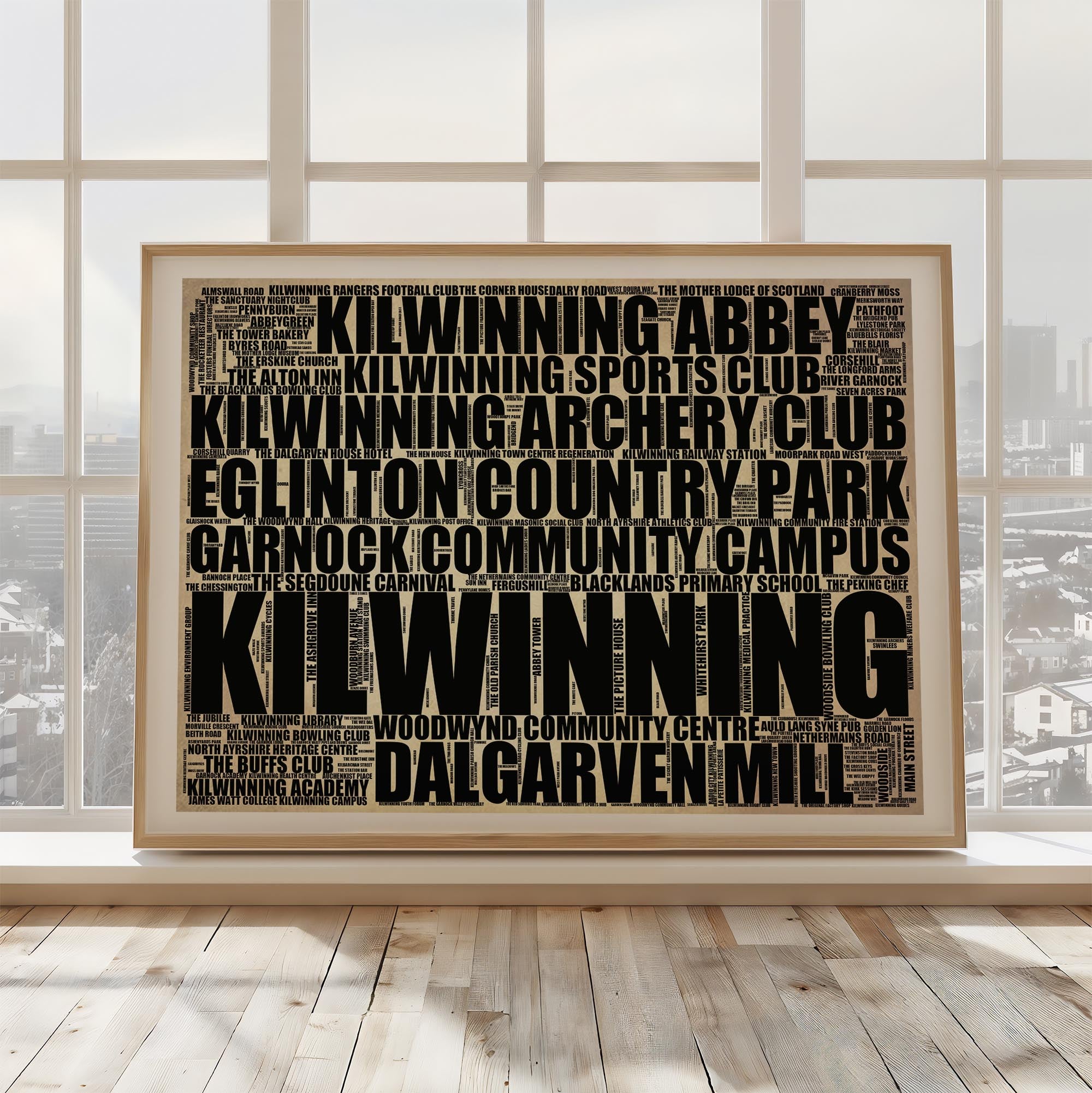 Kilwinning - Premium Typographic Word Cloud Prints, Posters & Gifts