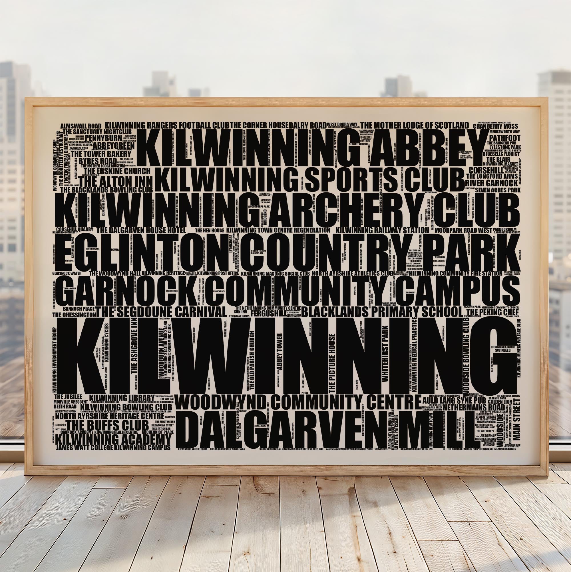 Kilwinning - Premium Typographic Word Cloud Prints, Posters & Gifts