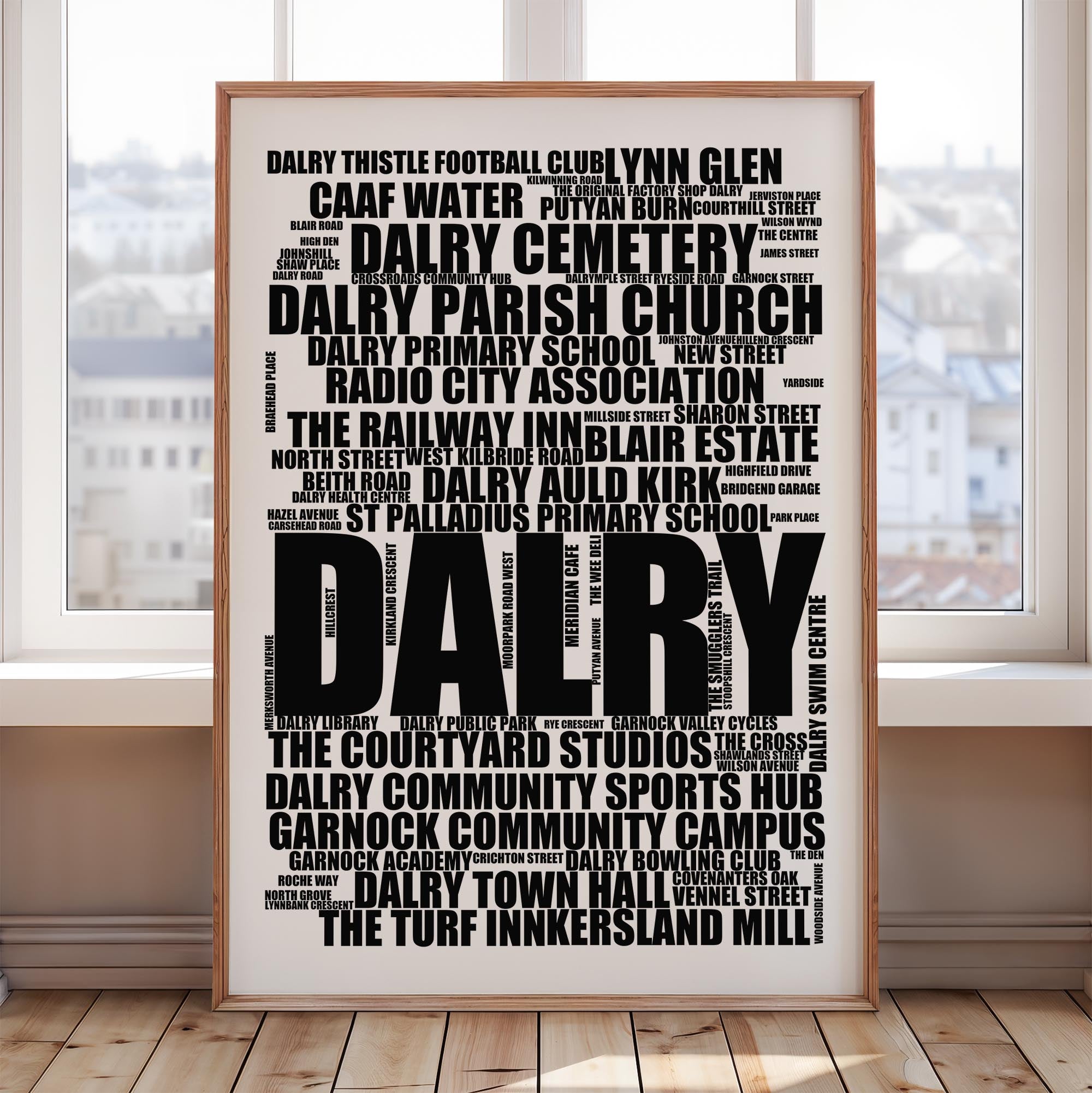 Dalry - Premium Typographic Word Cloud Prints, Posters & Gifts