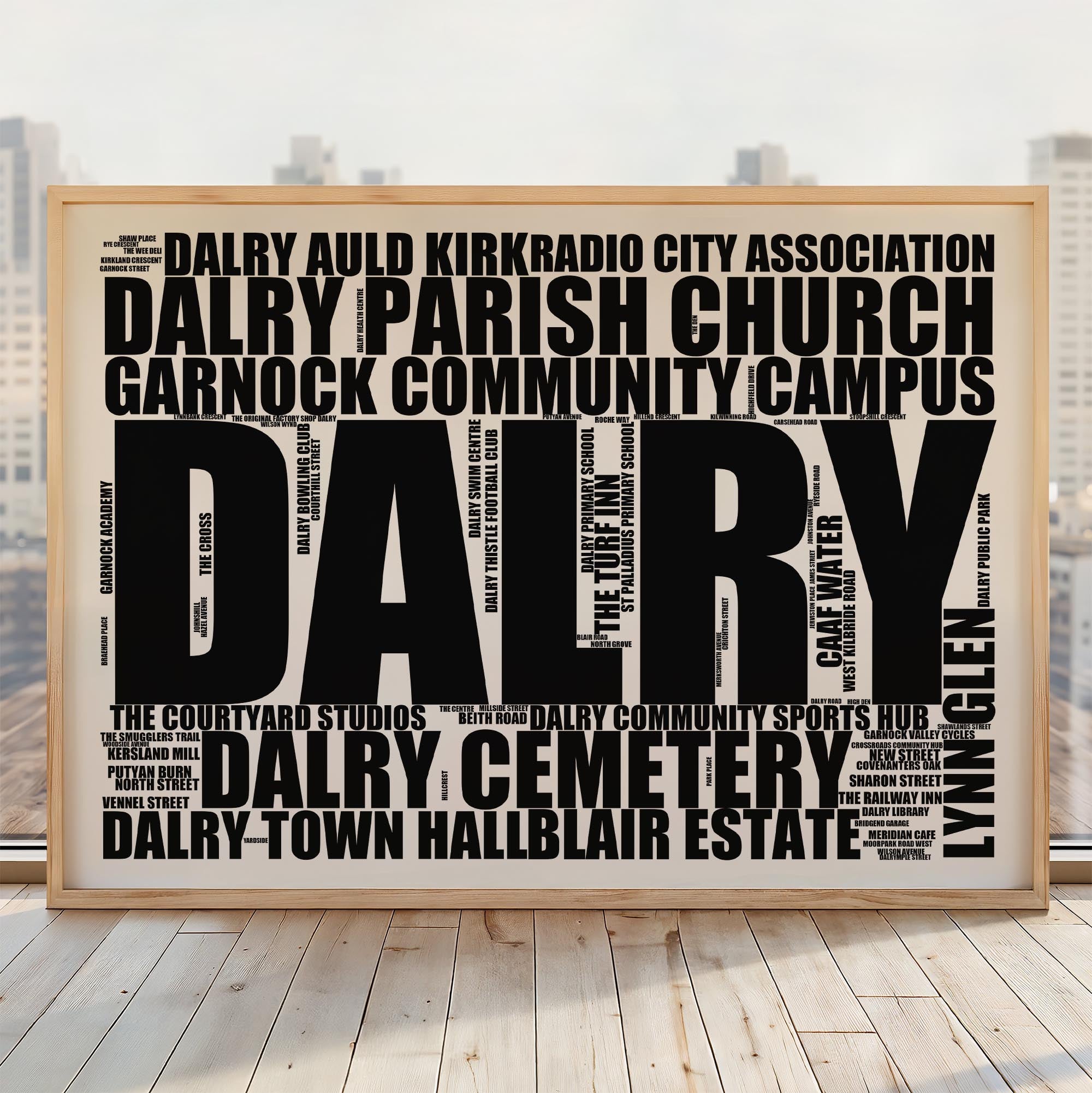 Dalry - Premium Typographic Word Cloud Prints, Posters & Gifts