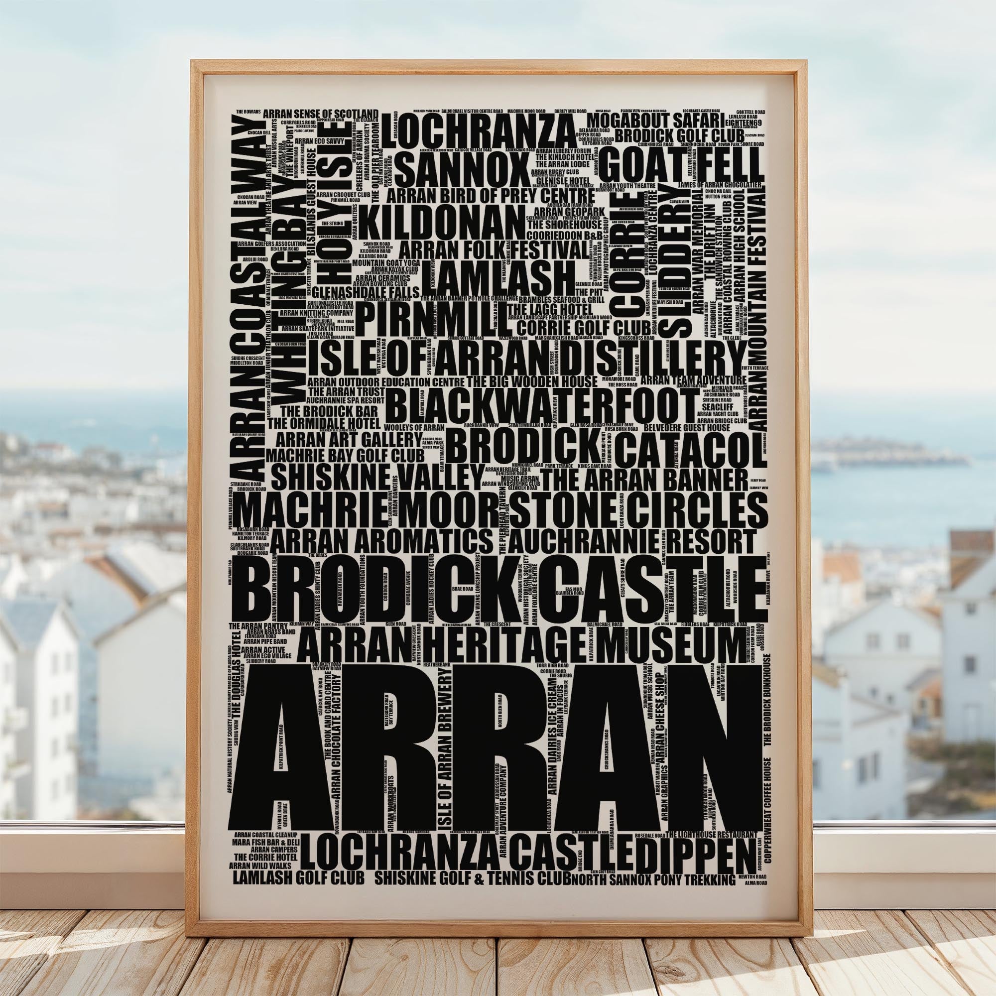 Arran - Premium Typographic Word Cloud Prints, Posters & Gifts