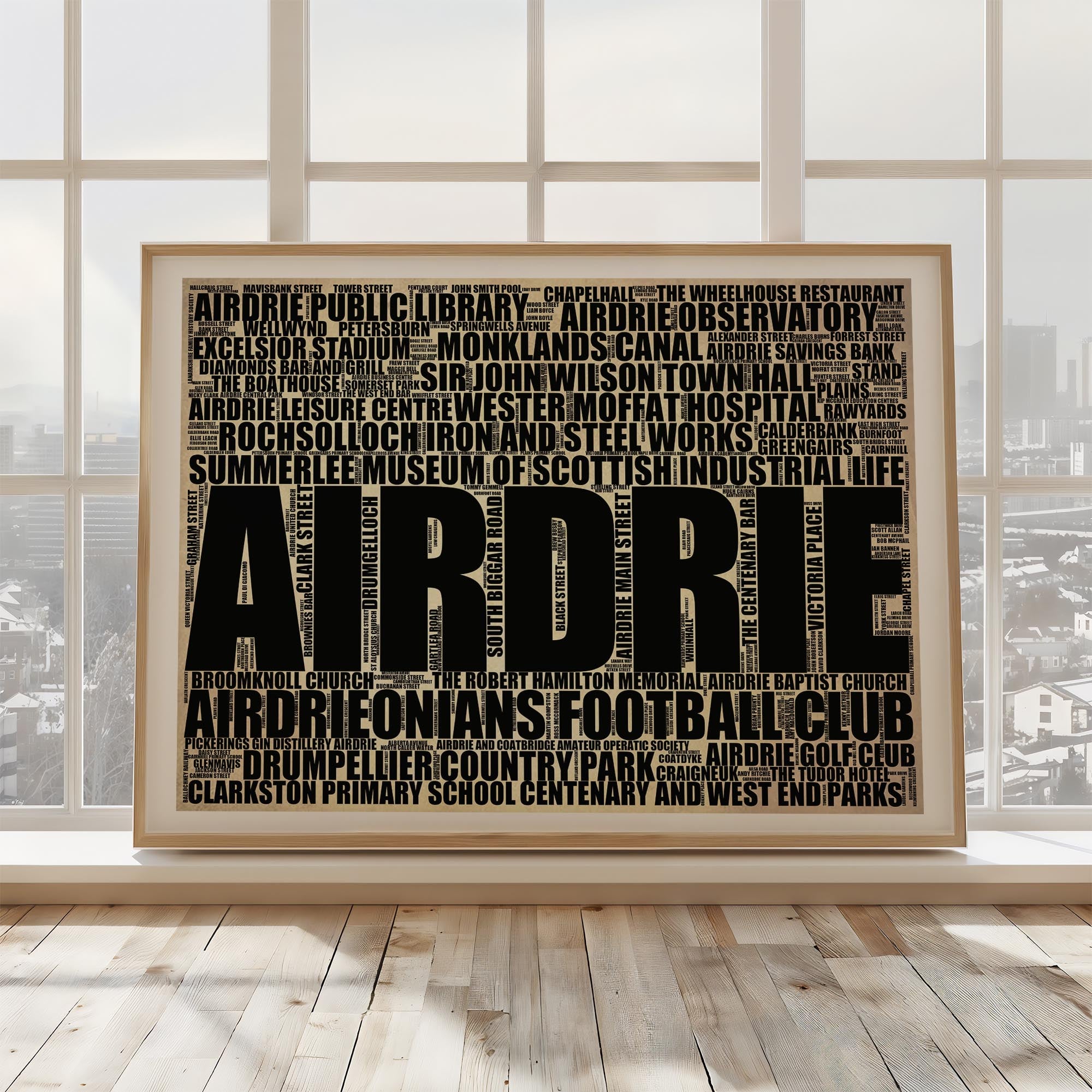 Airdrie - Premium Typographic Word Cloud Prints, Posters & Gifts