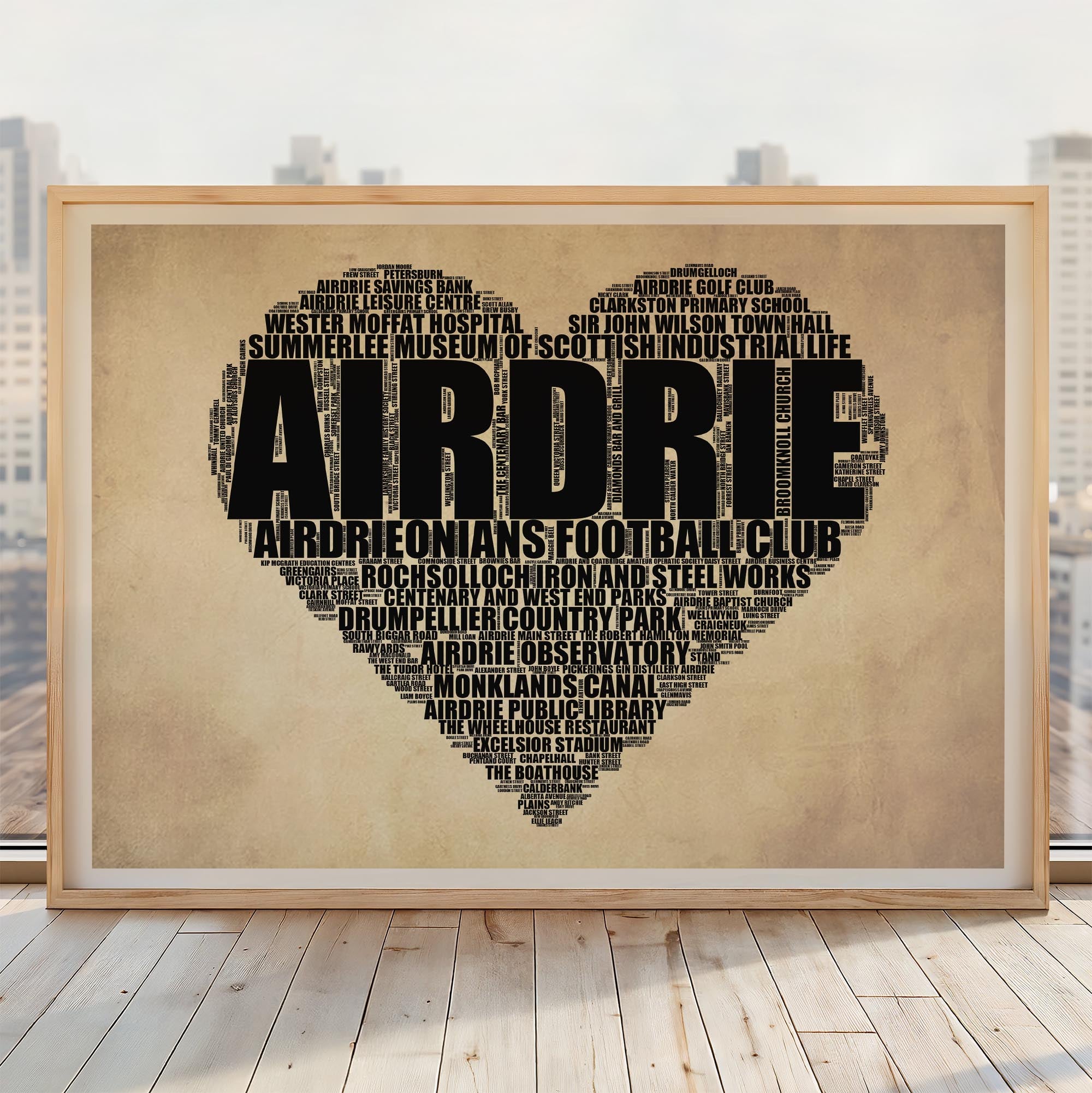 Airdrie - Premium Typographic Word Cloud Prints, Posters & Gifts