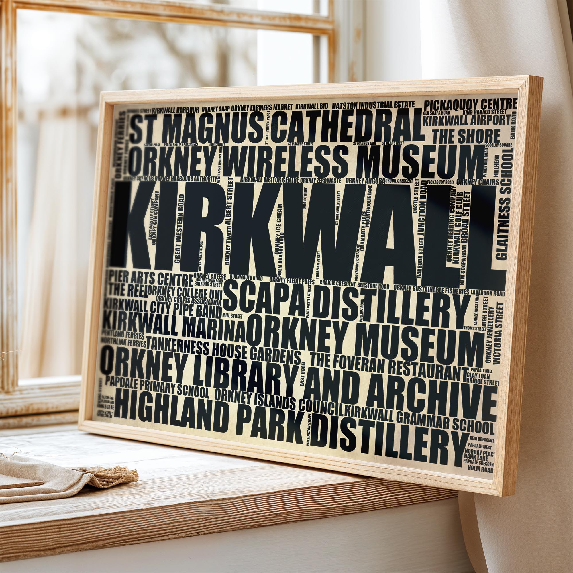 Kirkwall - Premium Typographic Word Cloud Prints, Posters & Gifts