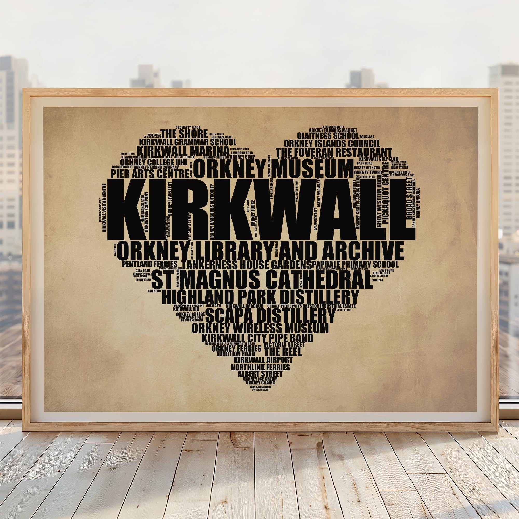 Kirkwall - Premium Typographic Word Cloud Prints, Posters & Gifts