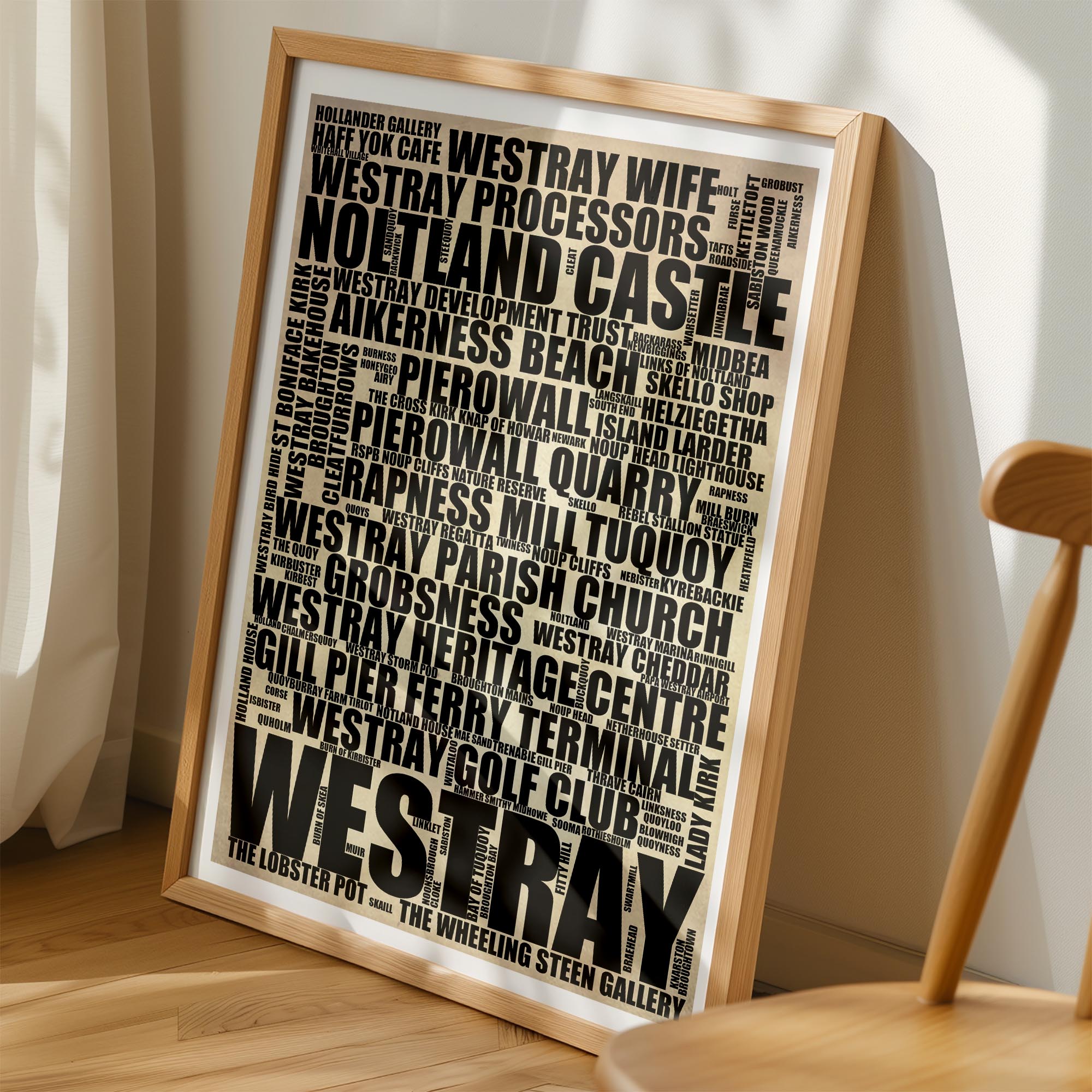 Westray - Premium Typographic Word Cloud Prints, Posters & Gifts