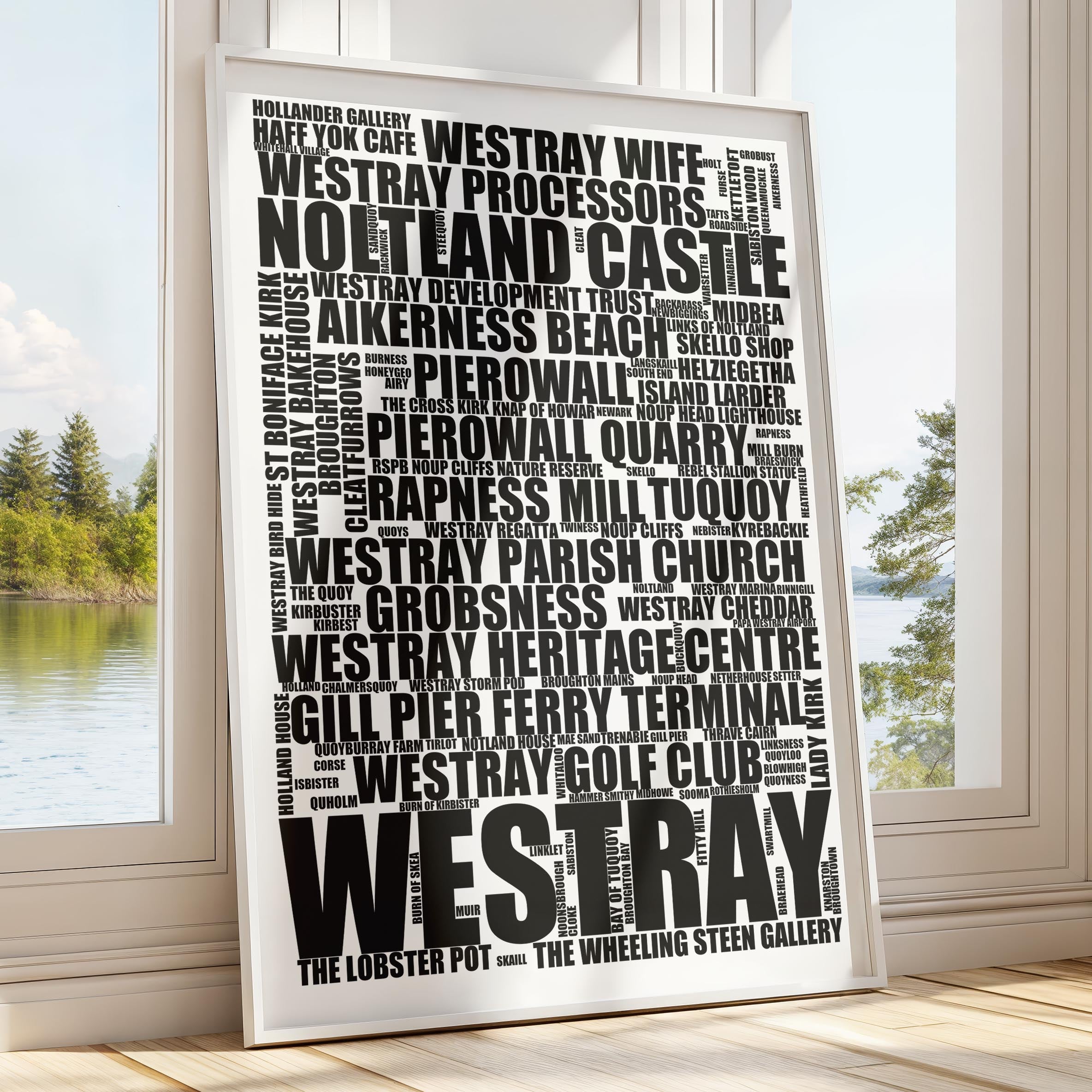 Westray - Premium Typographic Word Cloud Prints, Posters & Gifts