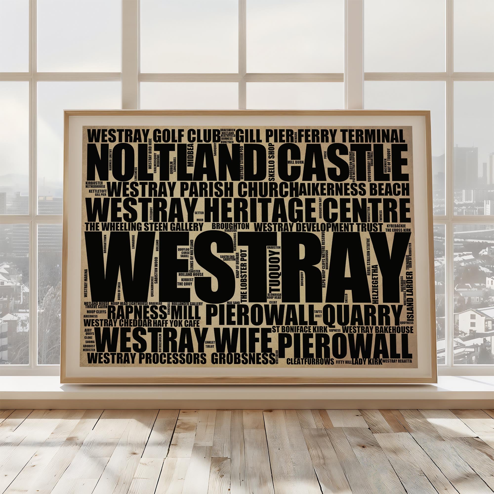 Westray - Premium Typographic Word Cloud Prints, Posters & Gifts