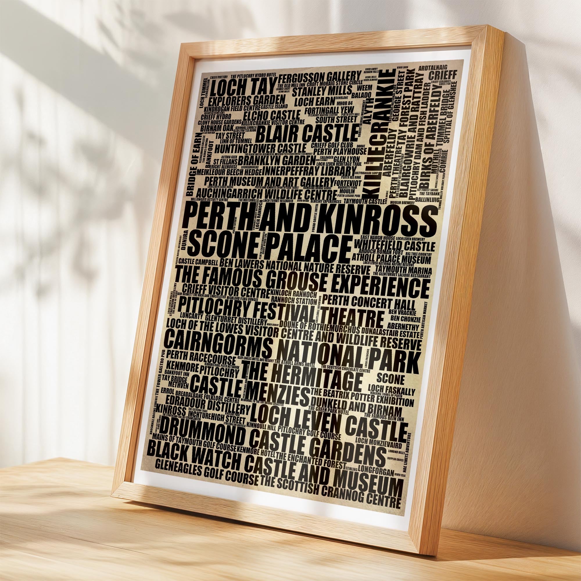 Perth and Kinross - Premium Typographic Word Cloud Prints, Posters & Gifts