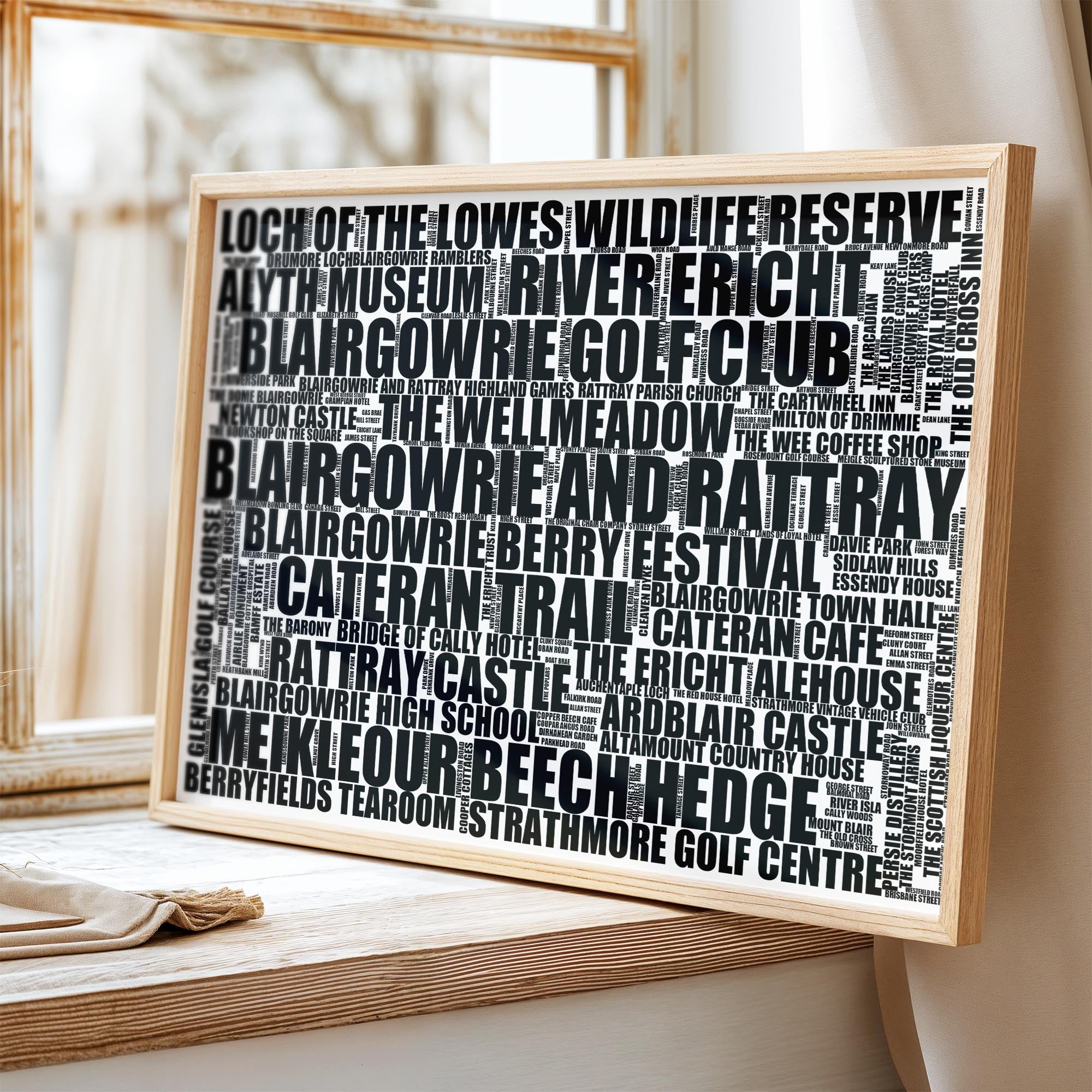 Blairgowrie and Rattray - Premium Typographic Word Cloud Prints, Posters & Gifts