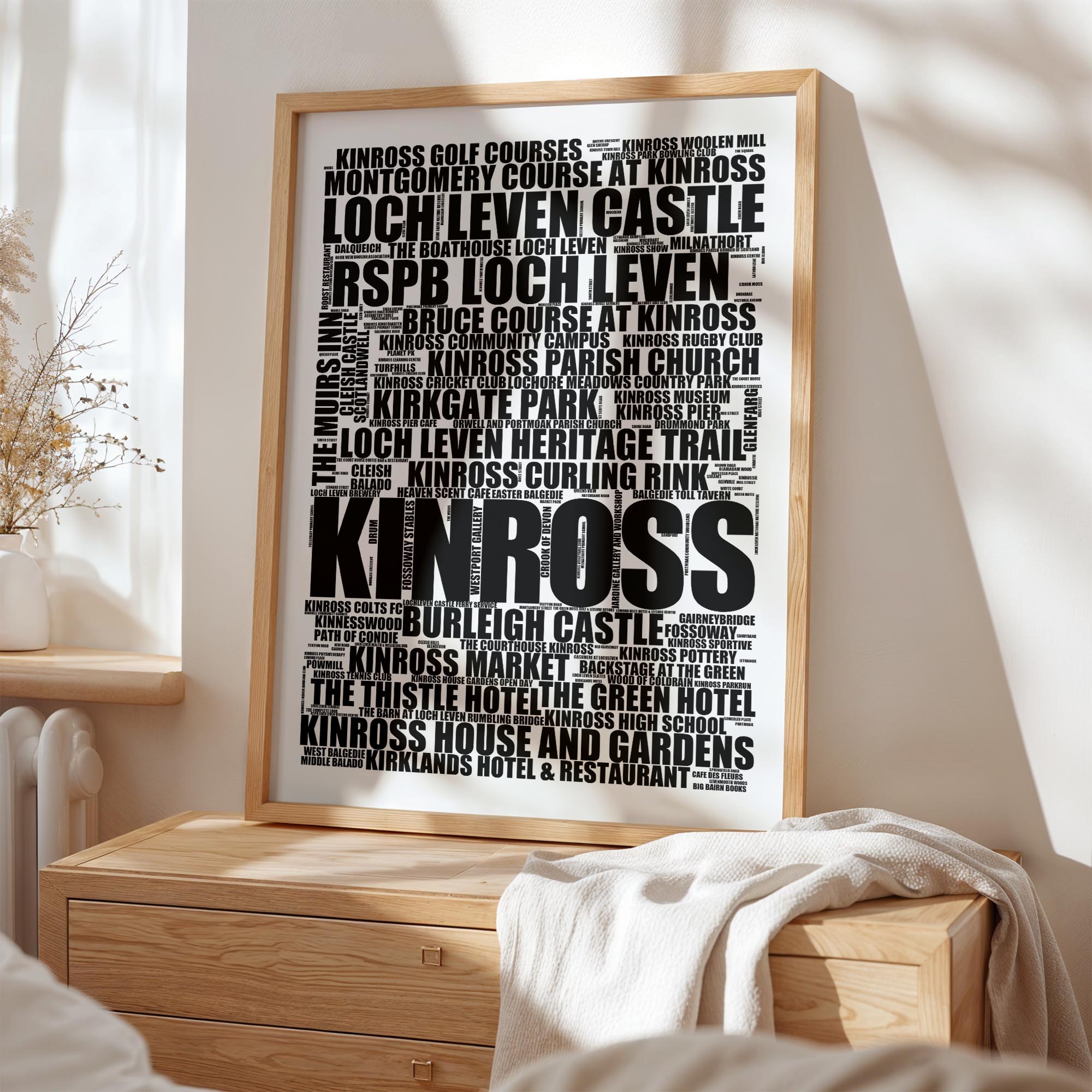 Kinross - Premium Typographic Word Cloud Prints, Posters & Gifts