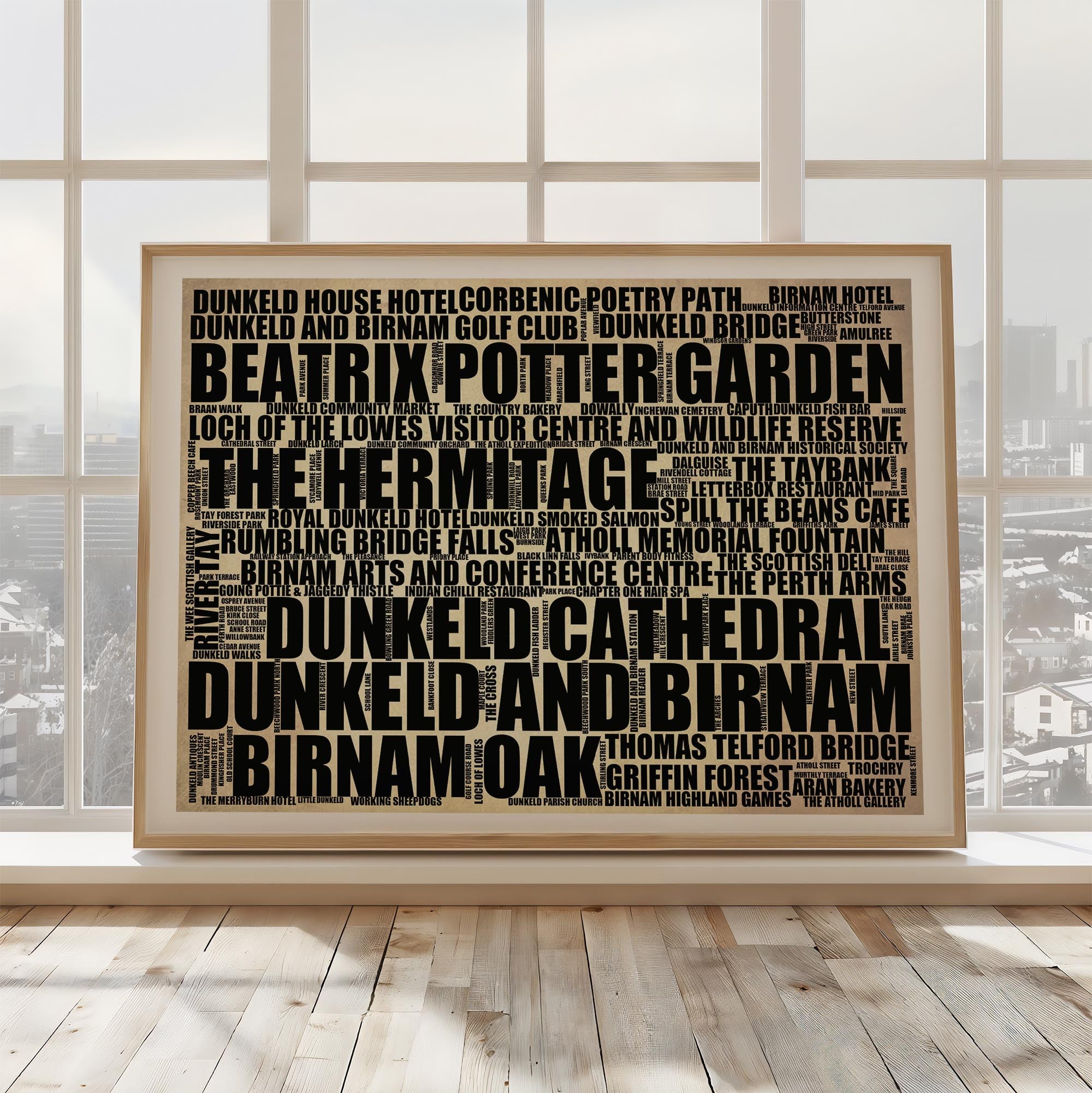 Dunkeld and Birnam - Premium Typographic Word Cloud Prints, Posters & Gifts