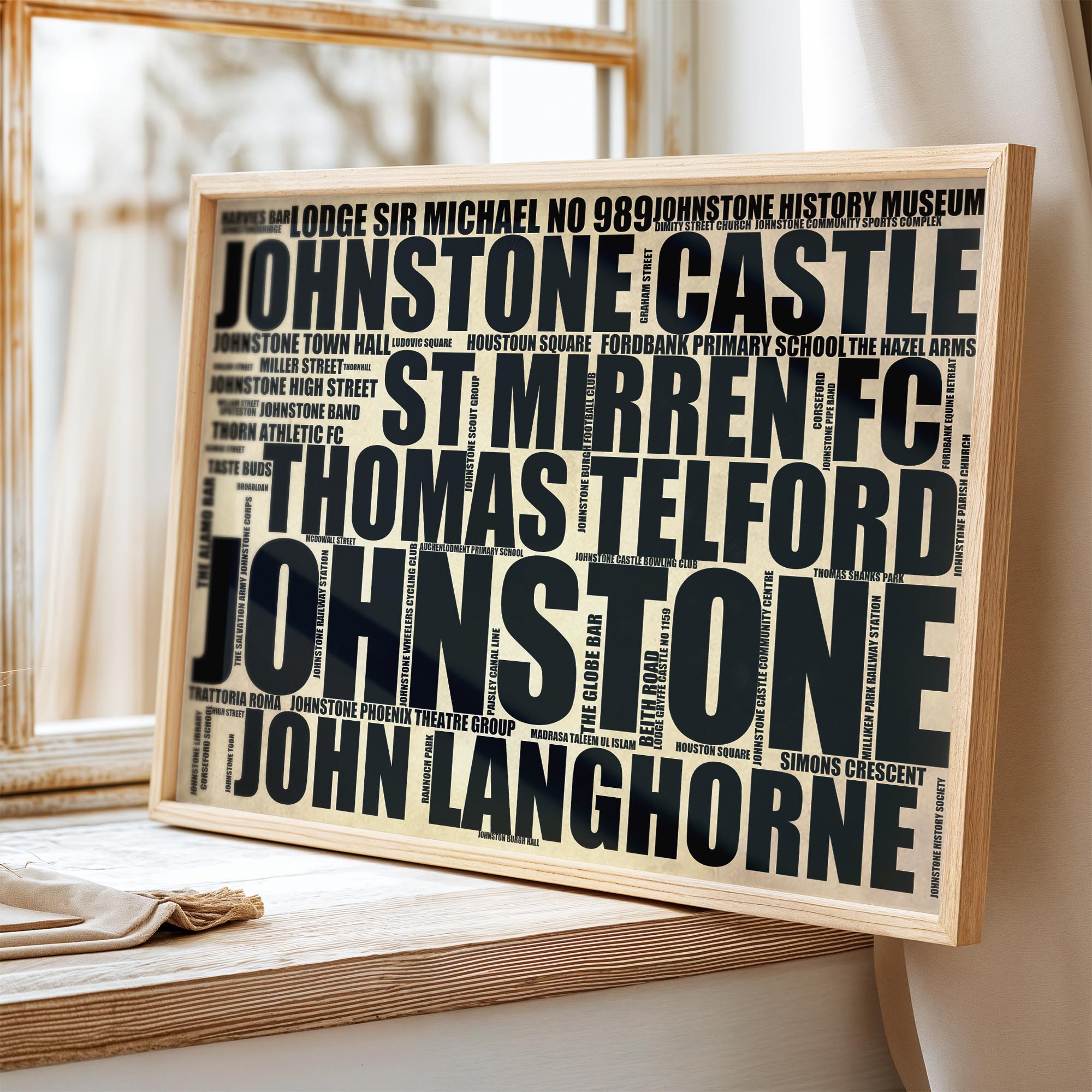 Johnstone - Premium Typographic Word Cloud Prints, Posters & Gifts