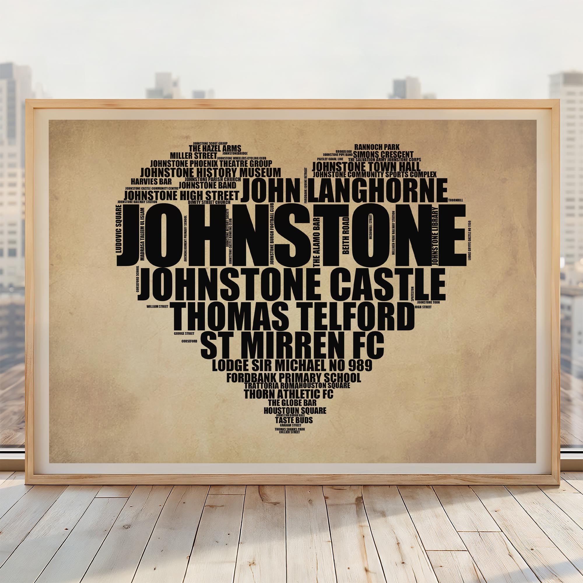 Johnstone - Premium Typographic Word Cloud Prints, Posters & Gifts