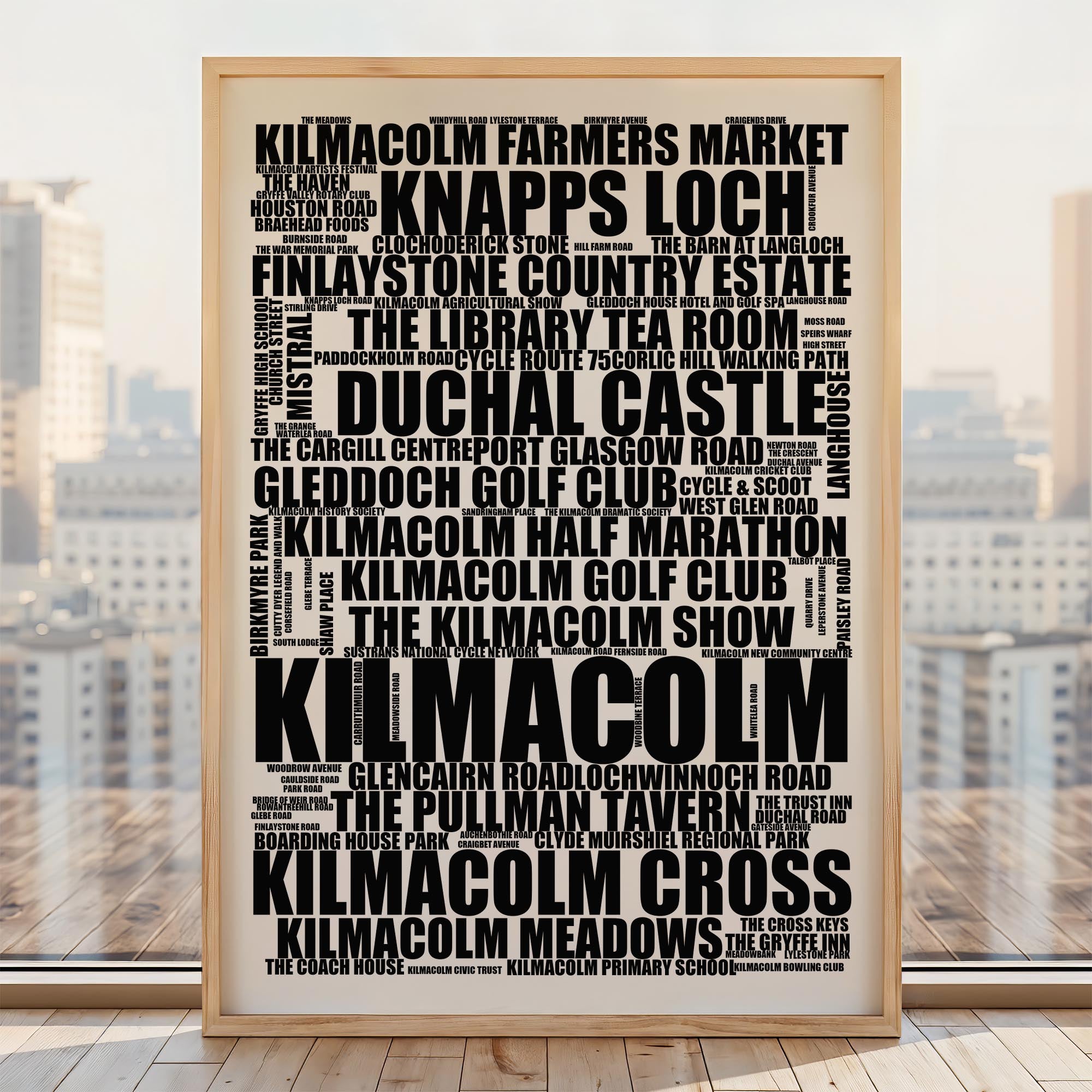 Kilmacolm - Premium Typographic Word Cloud Prints, Posters & Gifts