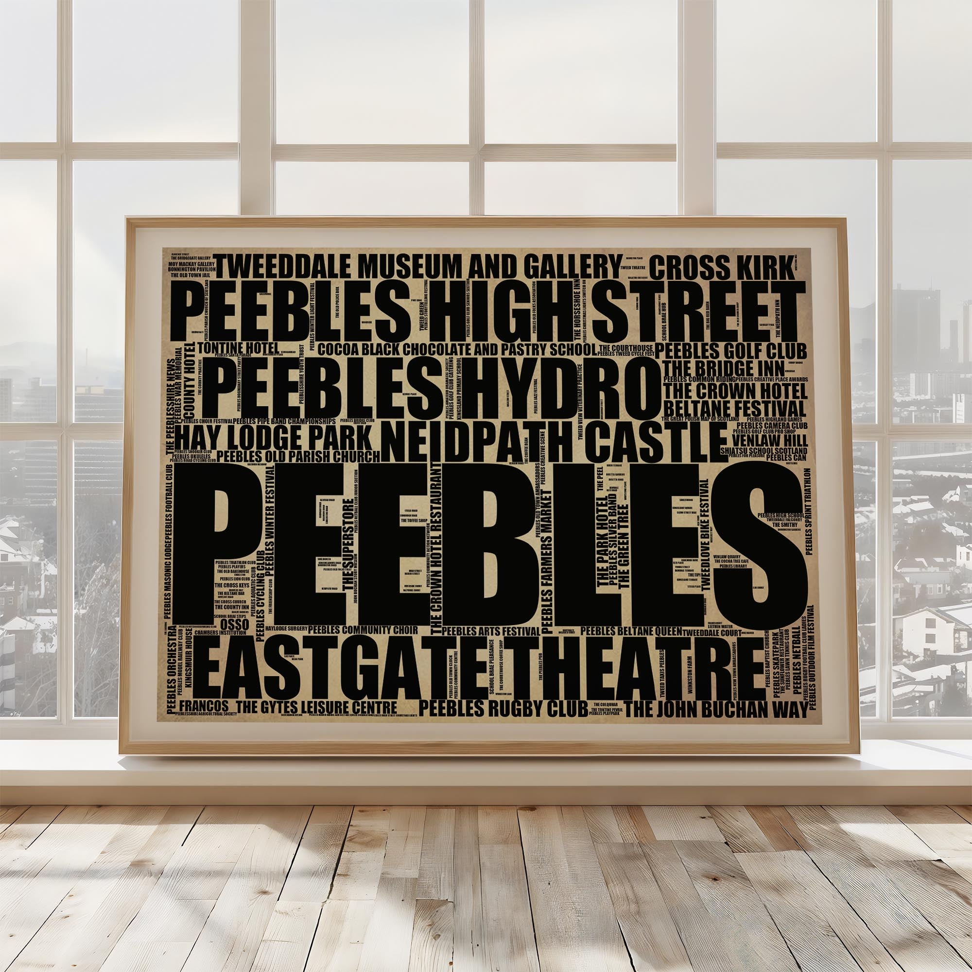 Peebles - Premium Typographic Word Cloud Prints, Posters & Gifts