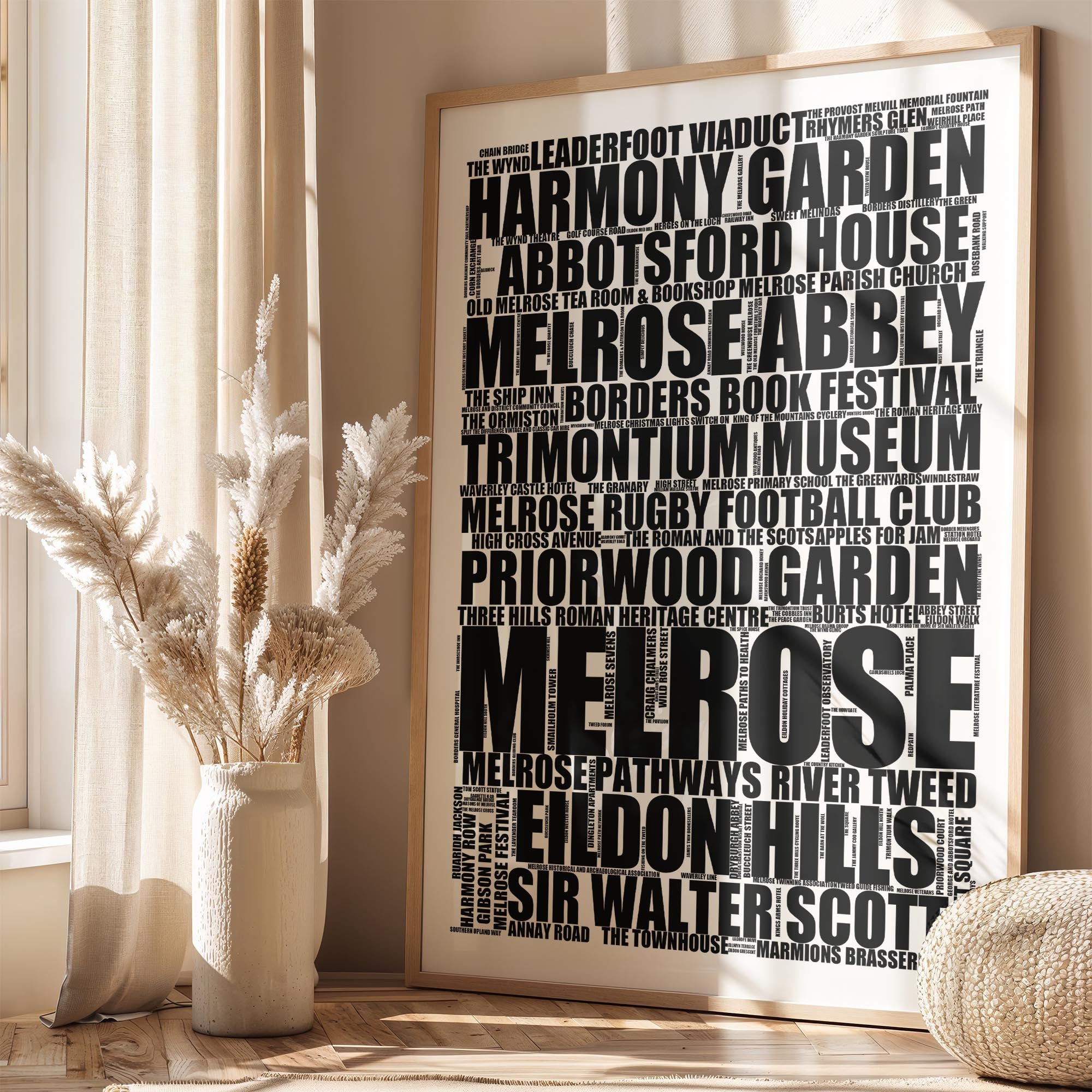 Melrose - Premium Typographic Word Cloud Prints, Posters & Gifts