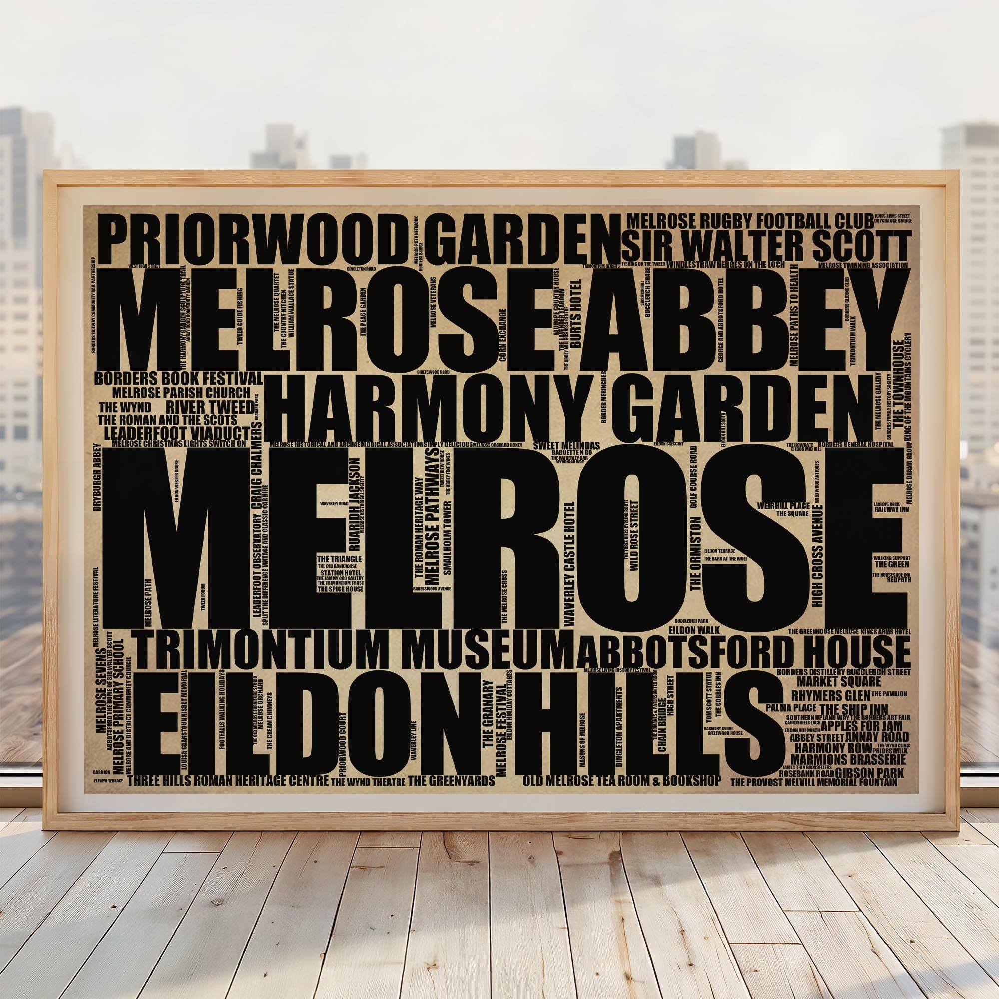 Melrose - Premium Typographic Word Cloud Prints, Posters & Gifts